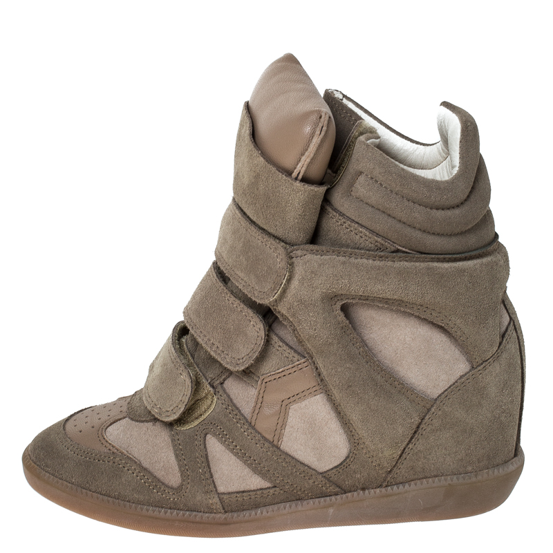 

Isabel Marant Beige Suede Bekett Wedge Sneakers Size