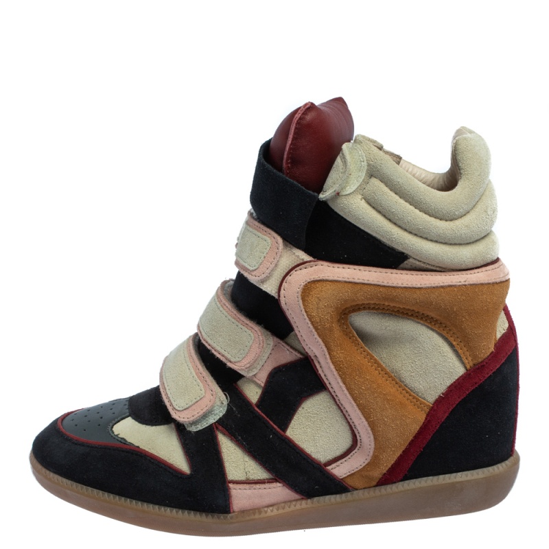 

Isabel Marant Multicolor Suede And Leather Bekett Wedge Sneakers Size