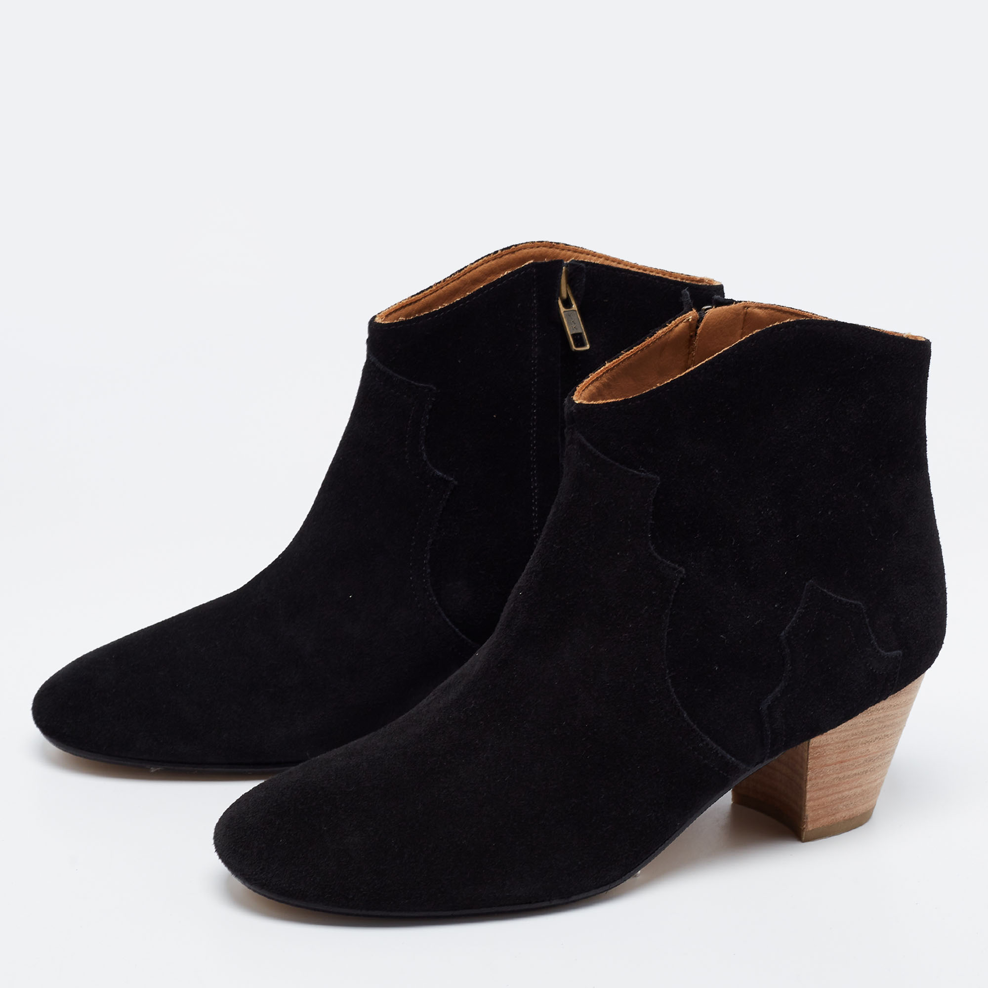 

Isabel Marant Black Suede Dicker Ankle Boots Size