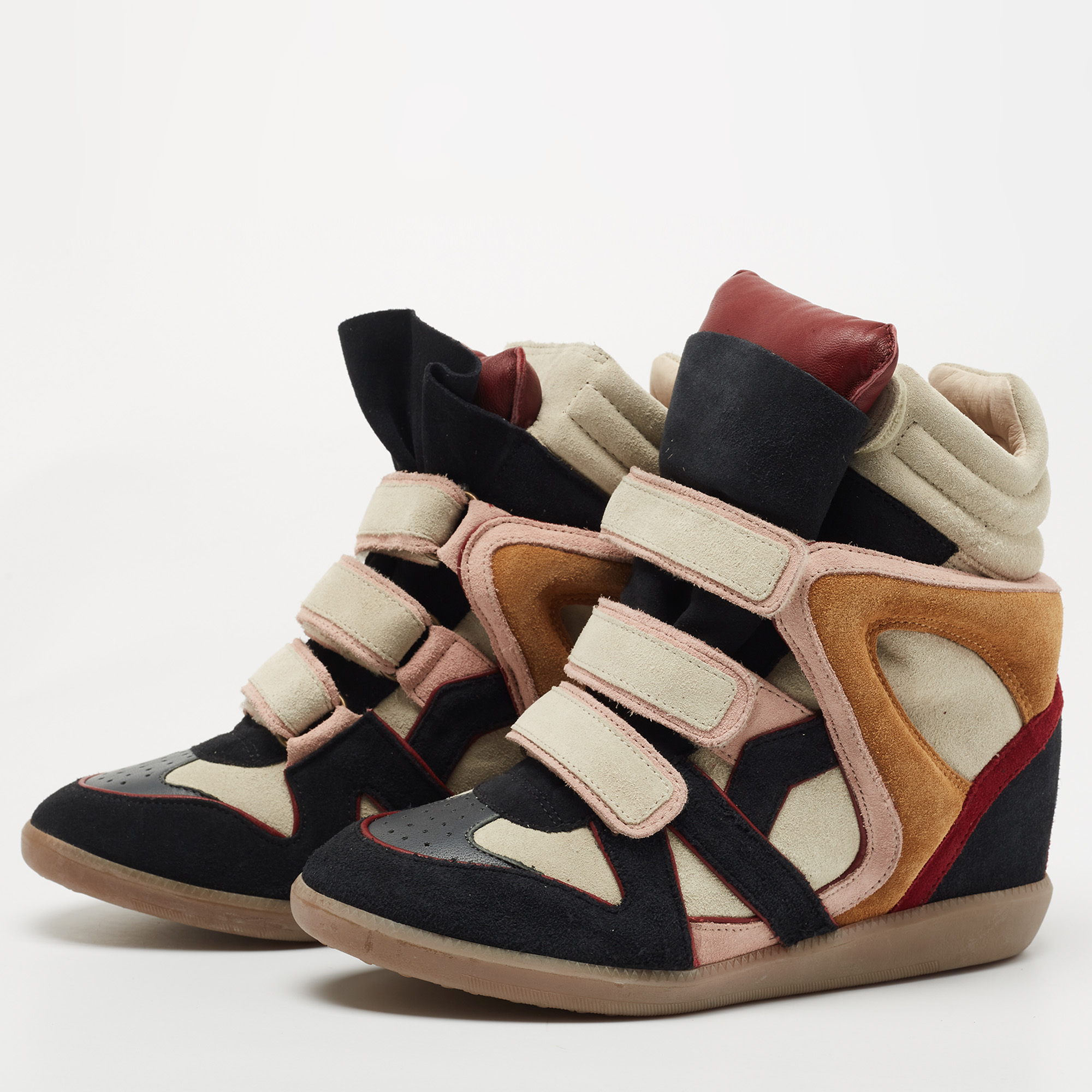 

Isabel Marant Multicolor Suede Bekett Wedge Sneakers Size