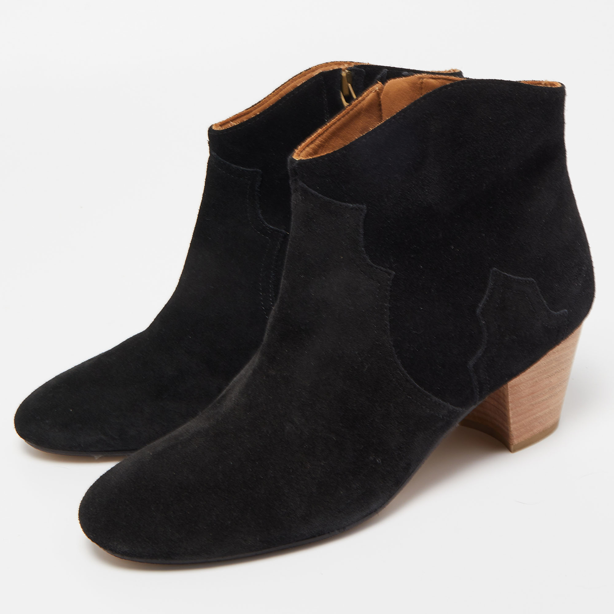 

Isabel Marant Black Suede Dicker Ankle Booties Size