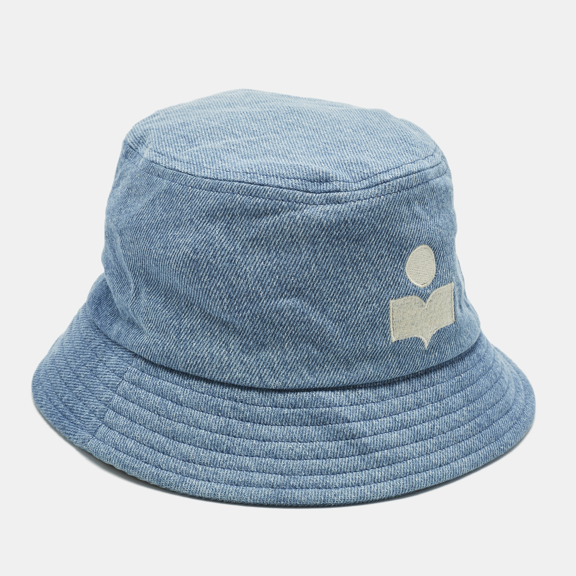 

Isabel Marant Blue Denim Logo Embroidery Detail Bucket Hat (58 cm)