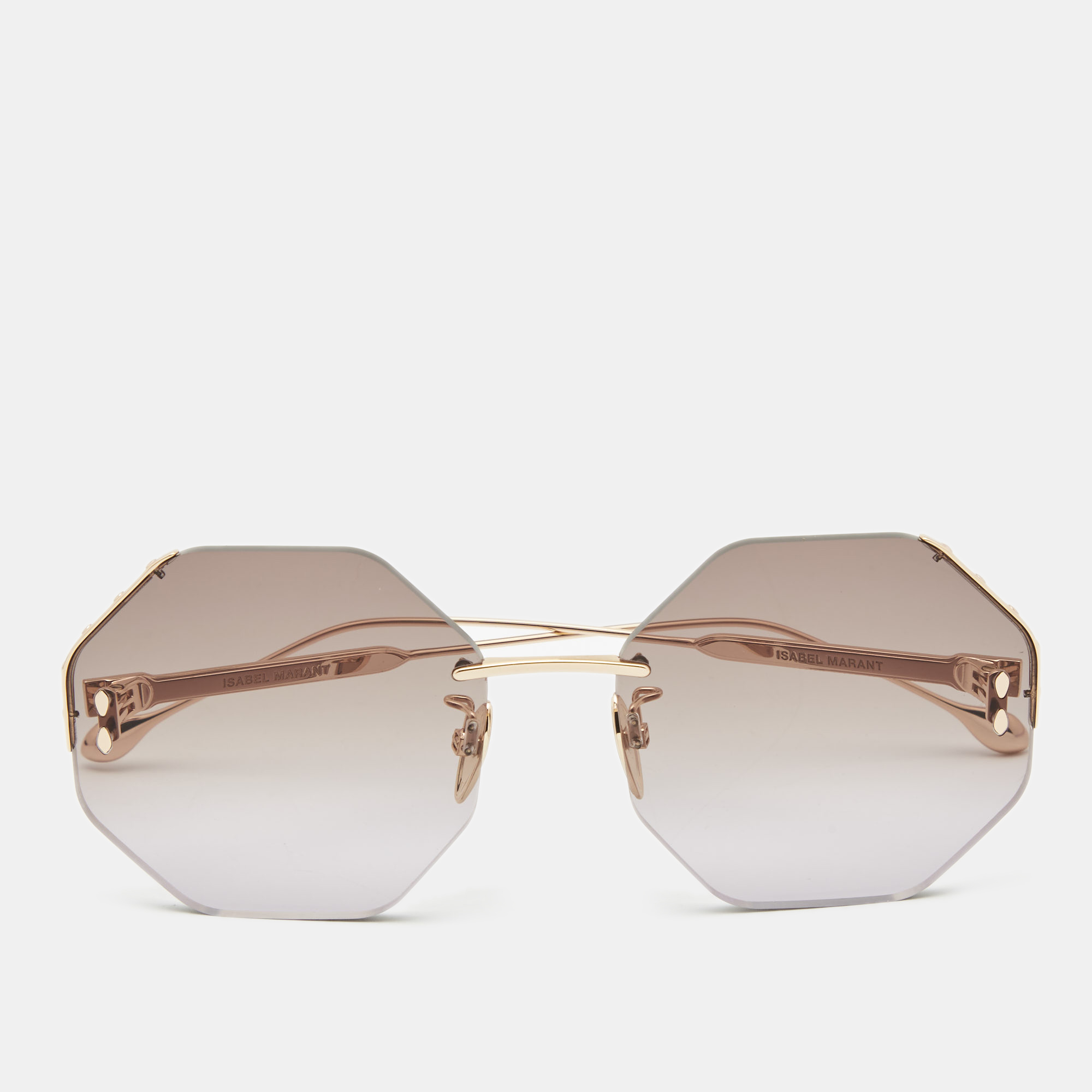 Pre Owned Isabel Marant Black/Gold Gradient Geometric Sunglasses