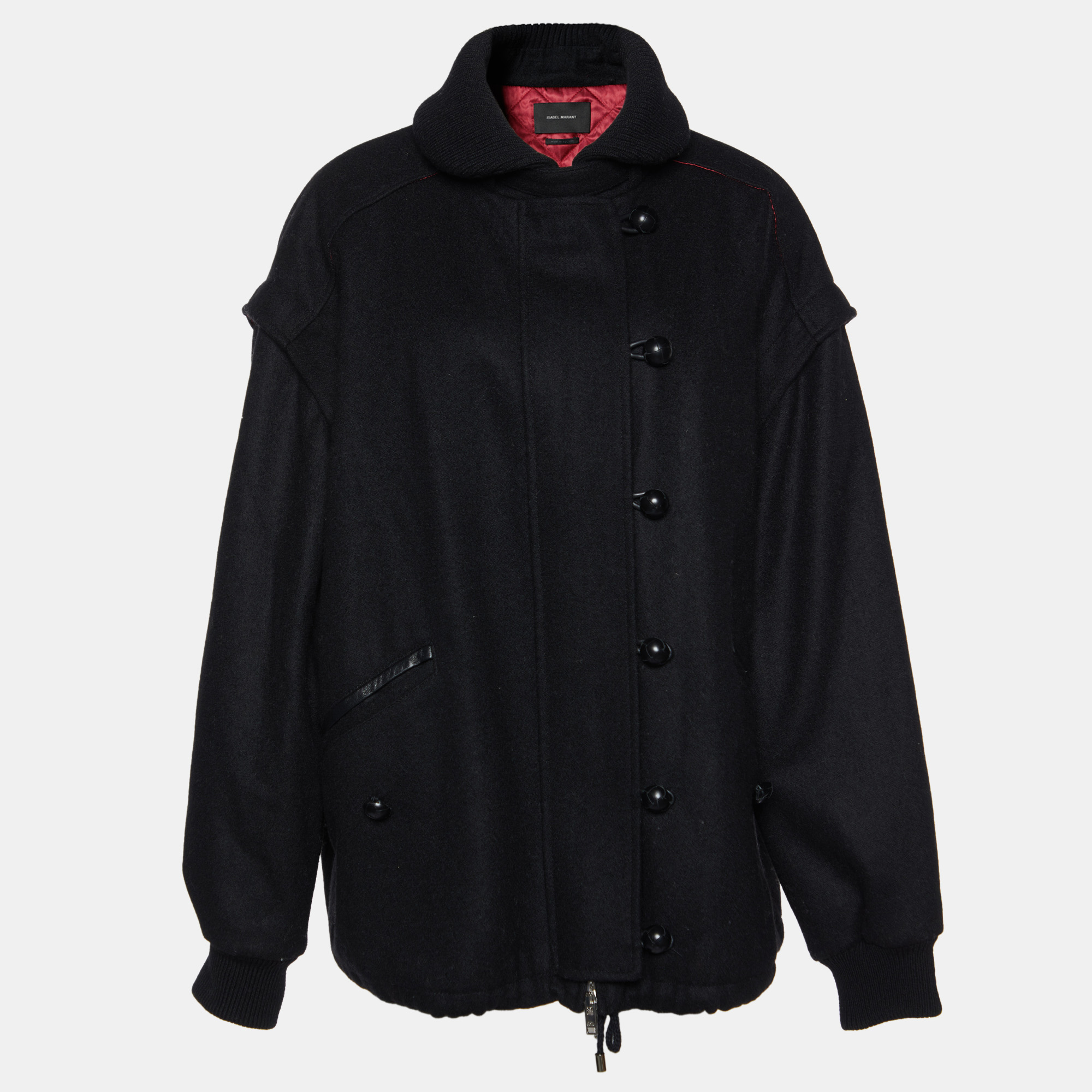 

Isabel Marant Black Wool Detachable Sleeves Palmeira Convertible Jacket S