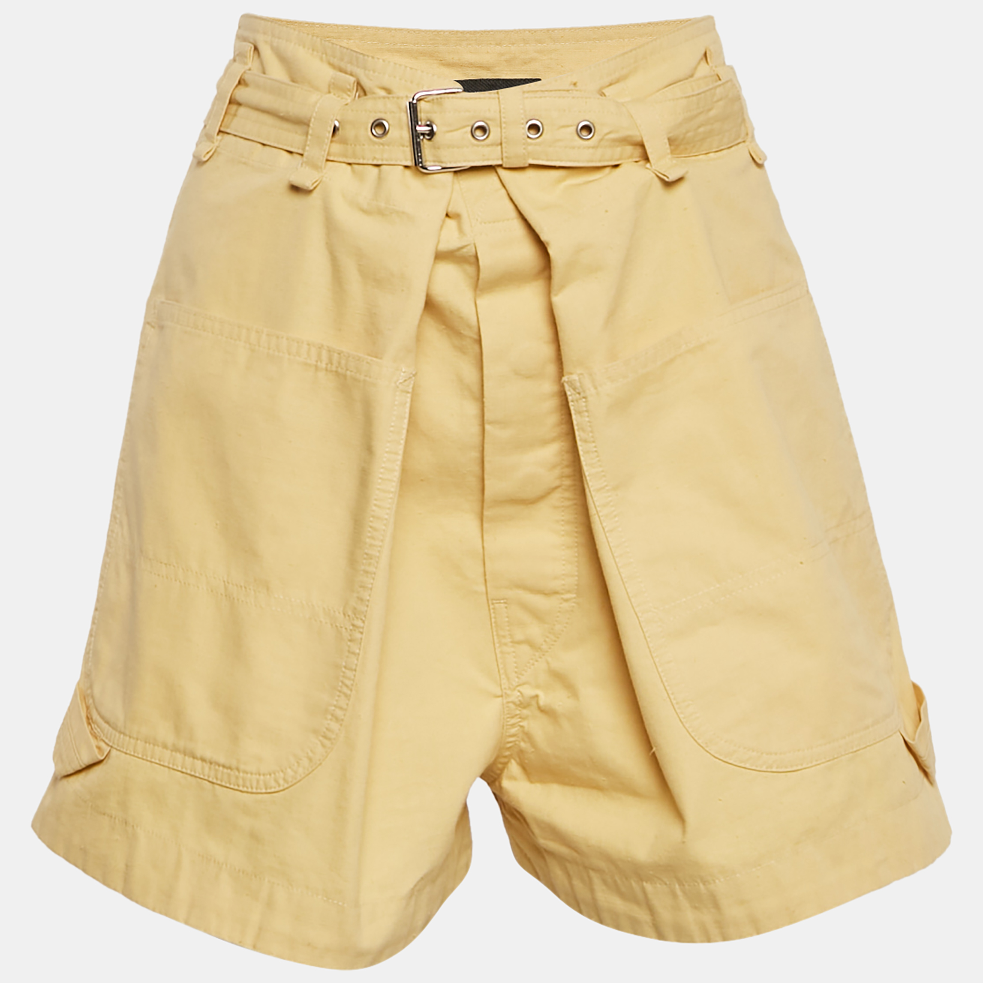 

Isabel Marant Yellow Cotton Belted Shorts M