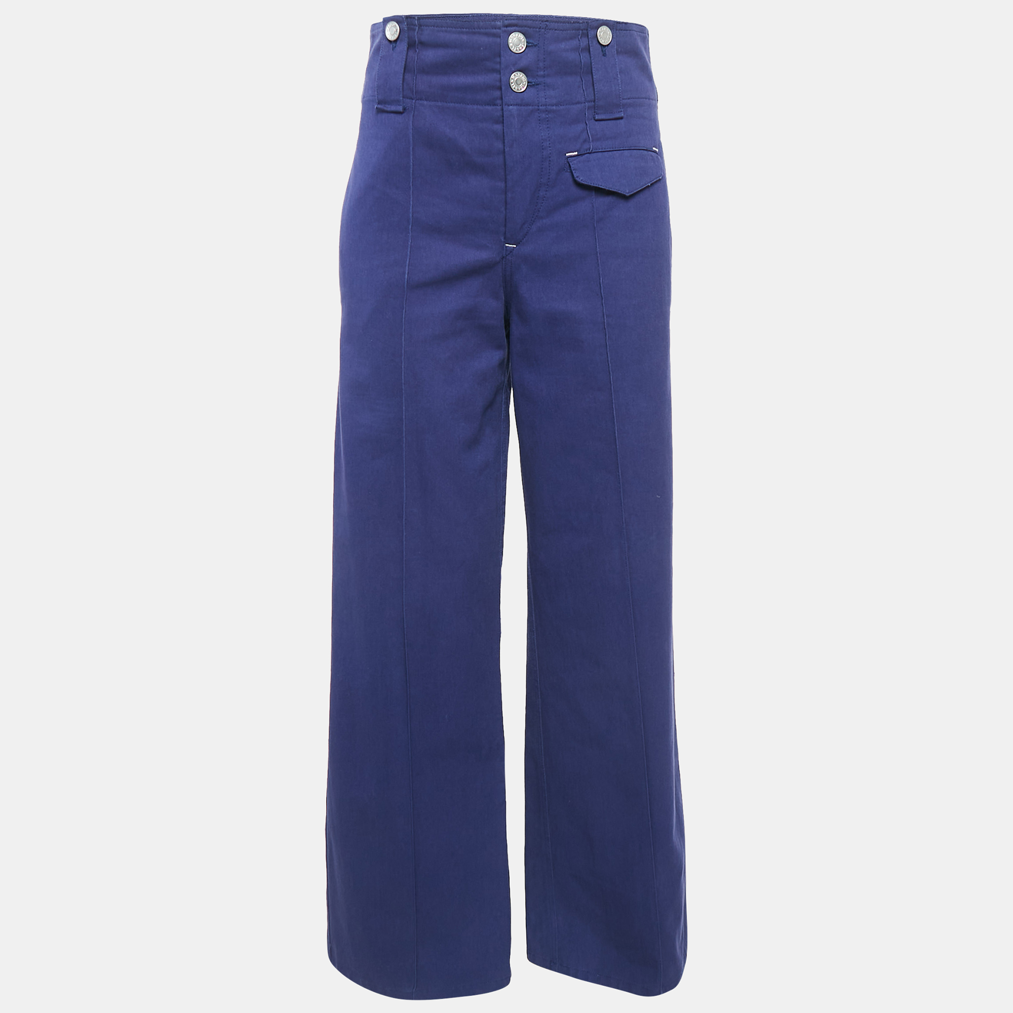 

Isabel Marant Blue Gabardine Wide Leg Trousers M