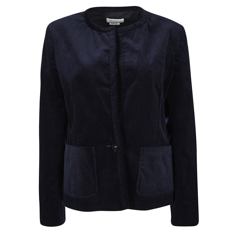 Isabel Marant Etoile Navy Blue Velvet Textured Jacket M