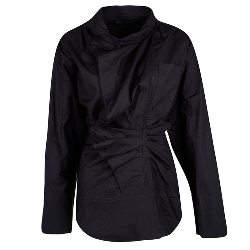 Pre Owned Isabel Marant Navy Blue Cotton Draped Jacket S