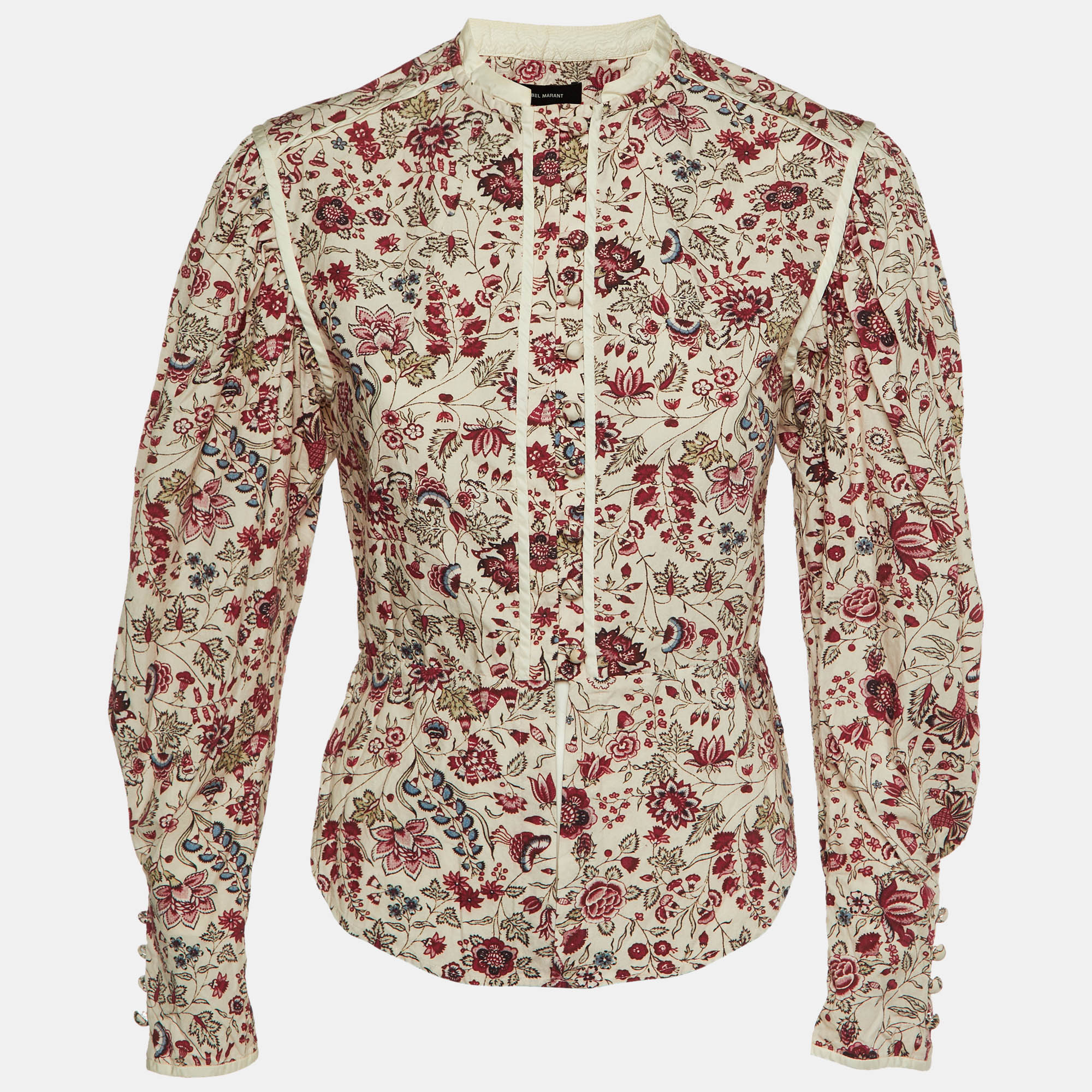

Isabel Marant Cream Floral Print Cotton Button Front Top S