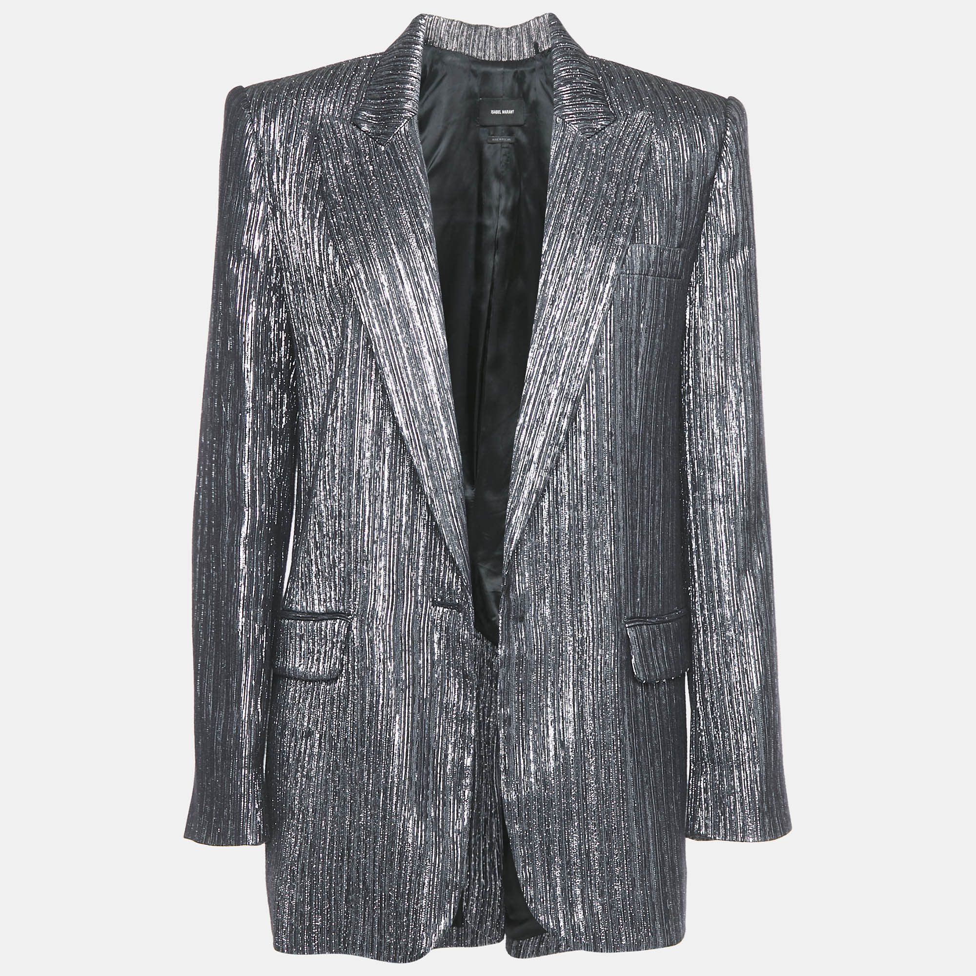 

Isabel Marant Black Lamé Blazer S
