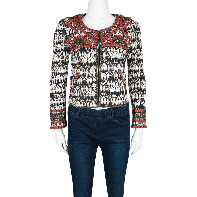 

Isabel Marant for H&M Embellished Tie Dyed Quilted Cropped Jacket, Metallic