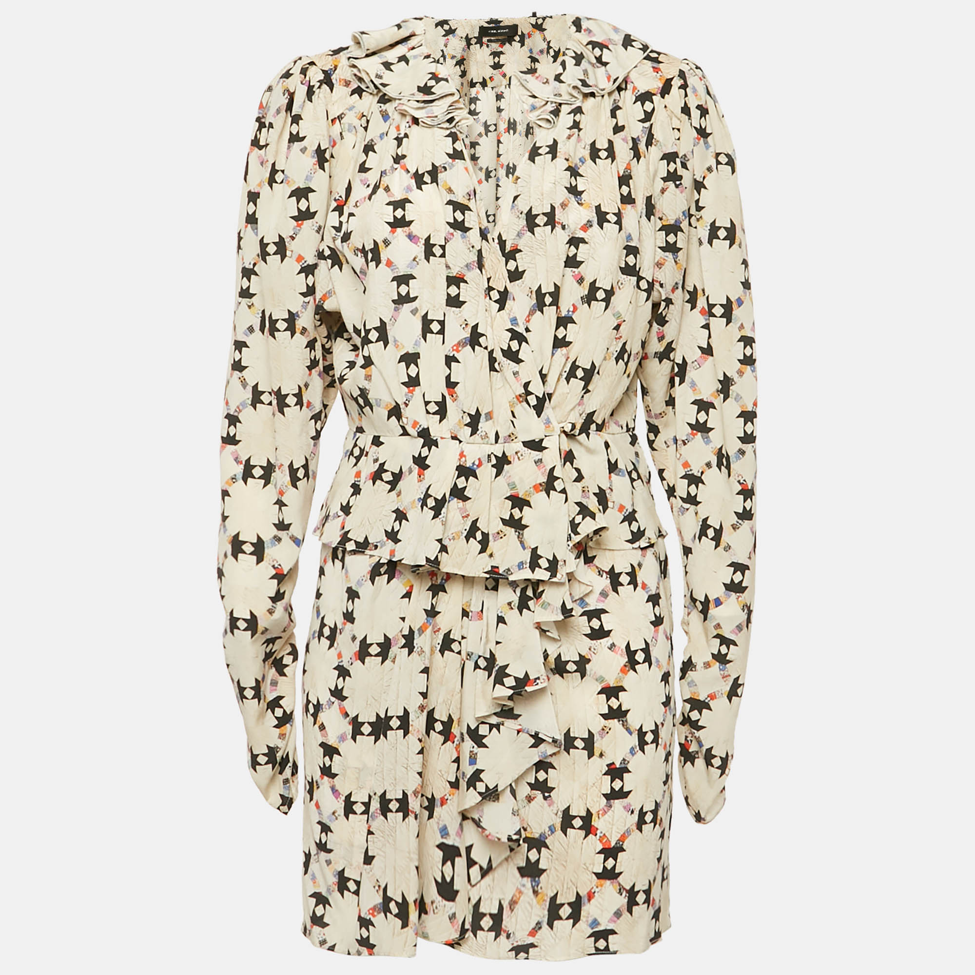 

Isabel Marant Beige Printed Silk Blouse and Skirt Set S