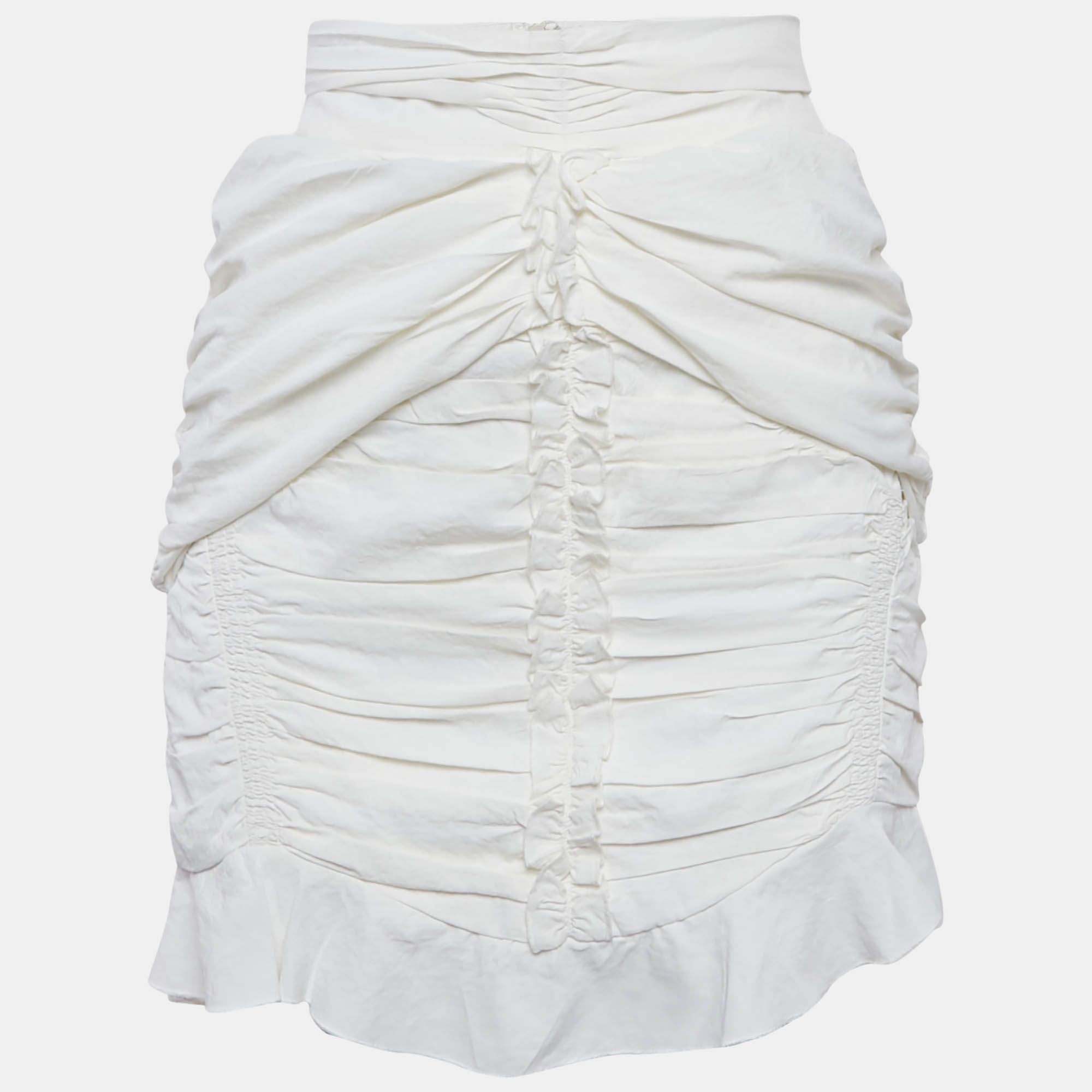 

Isabel Marant Cotton White Ruffled Mini Skirt S