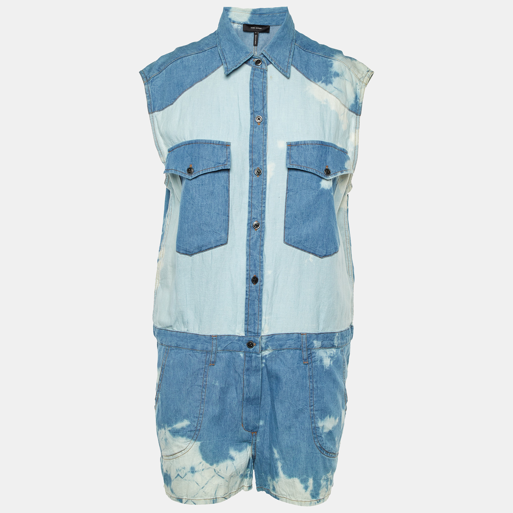 

Isabel Marant Blue Faded Blue Sleeveless Playsuit M