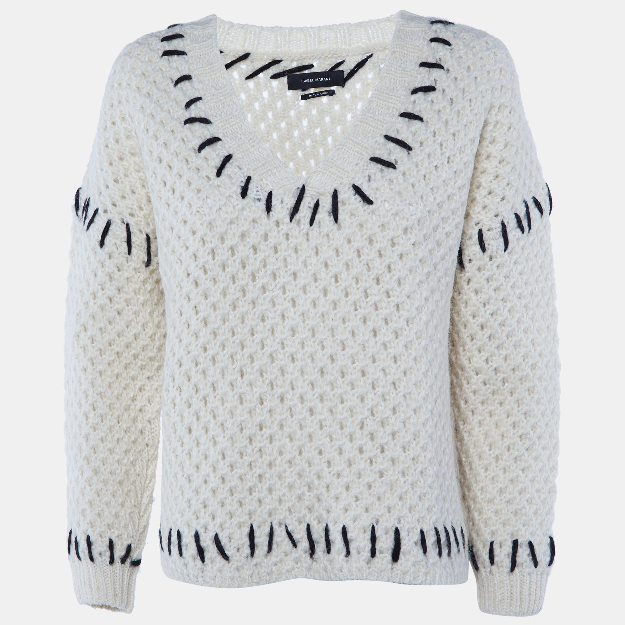 

Isabel Marant Cream Wool Crochet Knit Oversized Sweater M