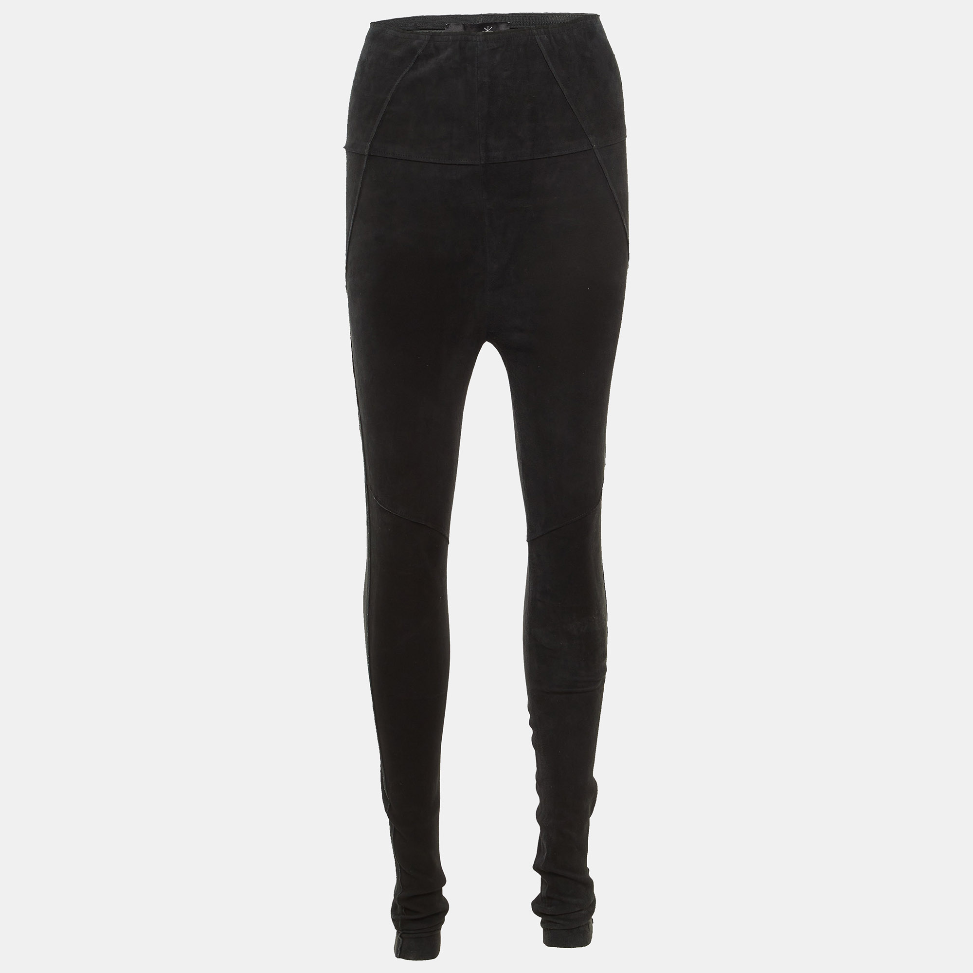 

Isabel Marant Black Suede Paneled Leggings S