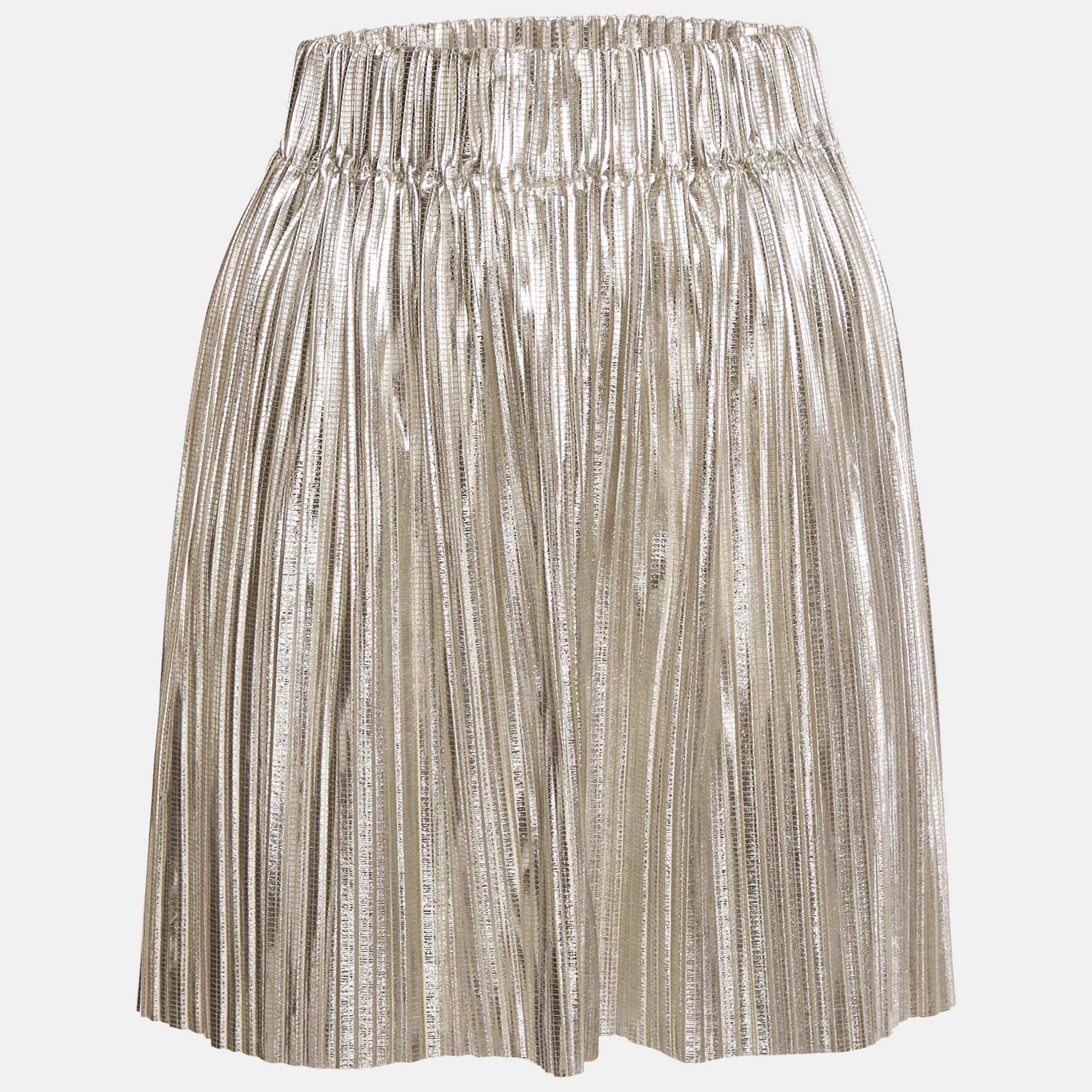 

Isabel Marant Silver Plisse Delpha Mini Skirt S