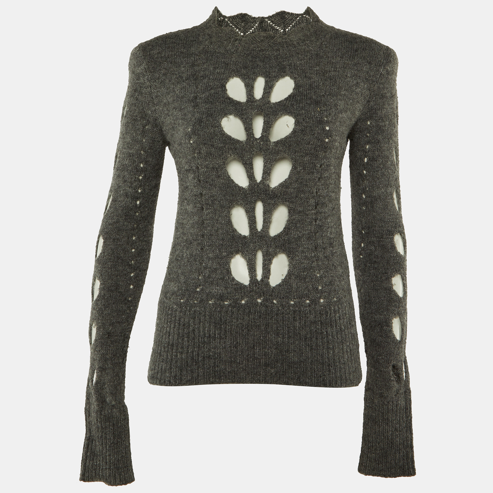 

Isabel Marant Grey Wool Knit Cutout Detail Sweater M