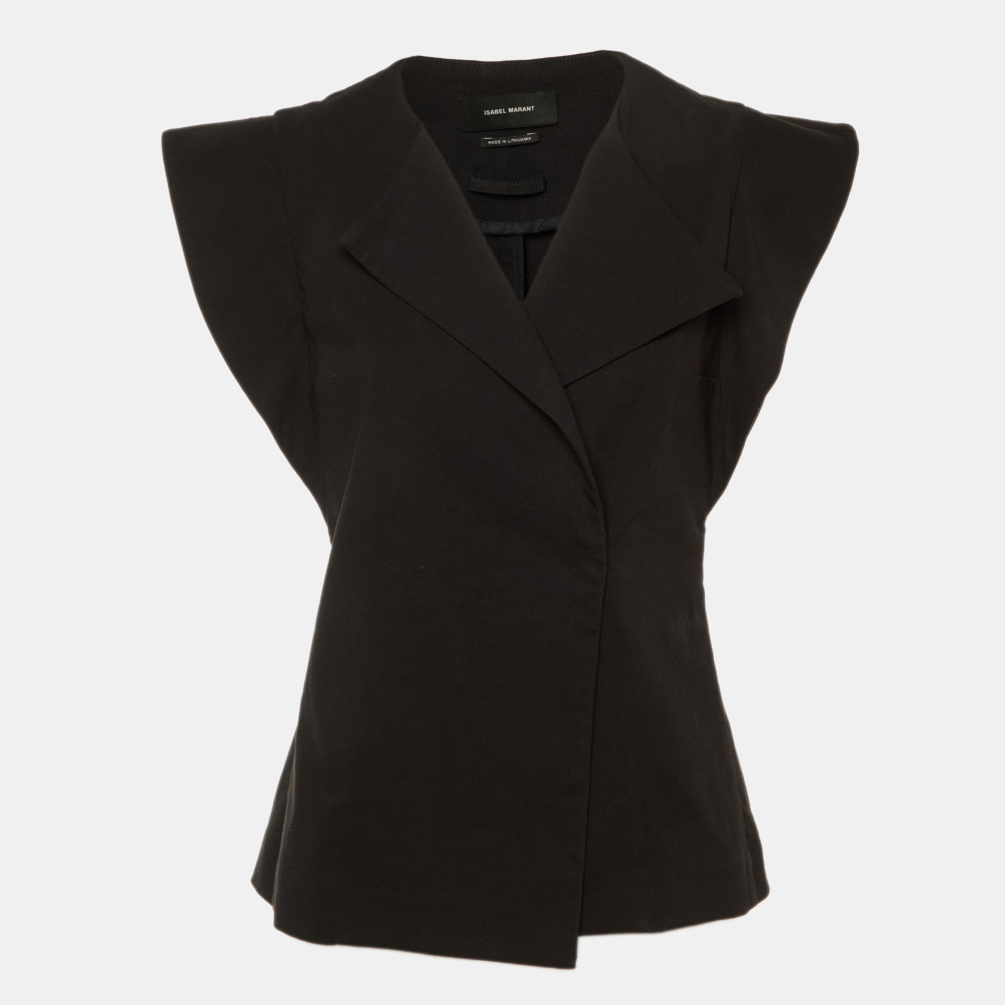 

Isabel Marant Black Cotton Wrap Top M
