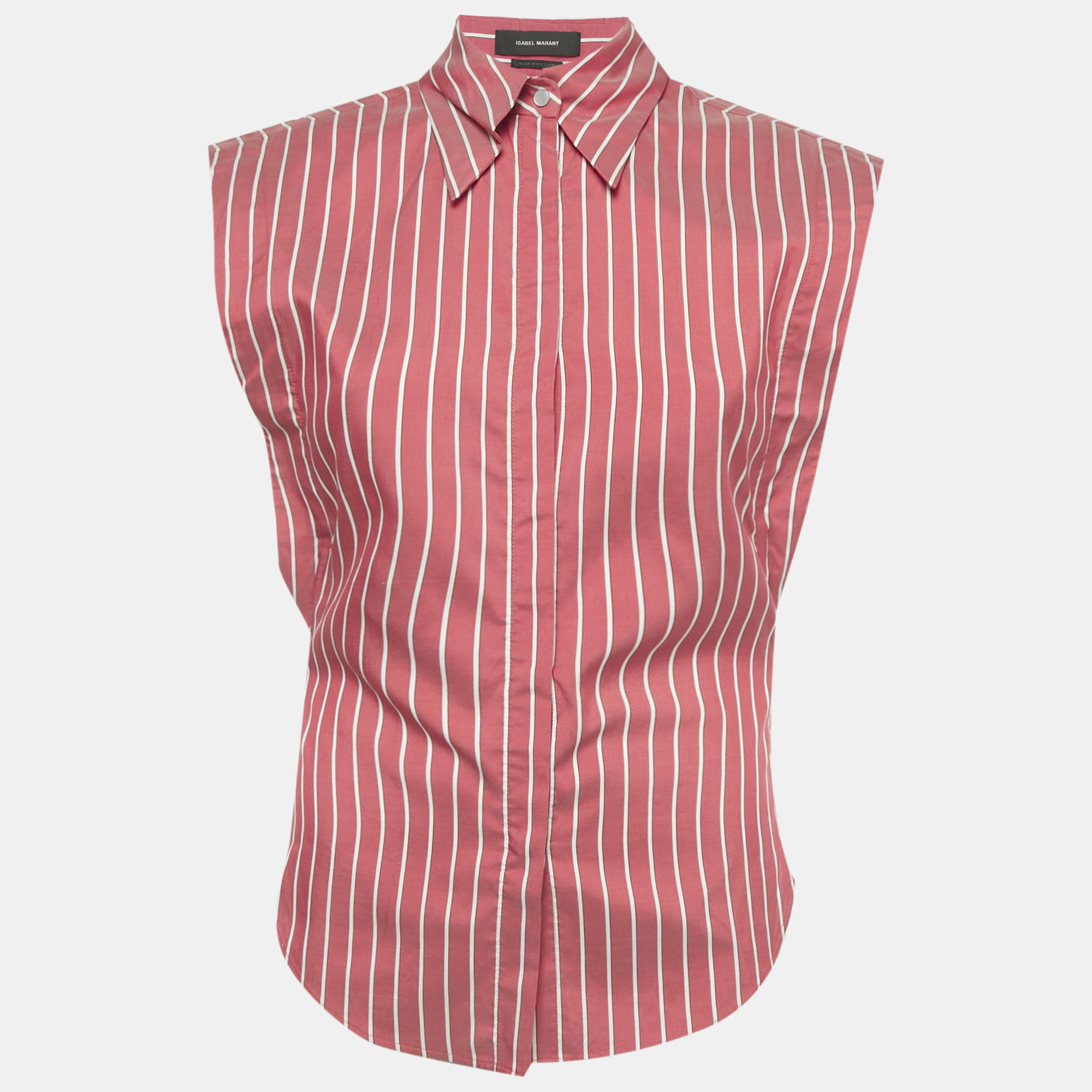 

Isabel Marant Pink Striped Silk Enza Shirt S