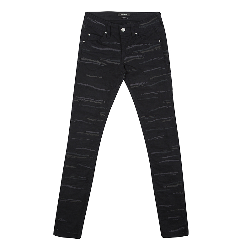 

Isabel Marant Black Embroidered Denim Skinny Jeans S