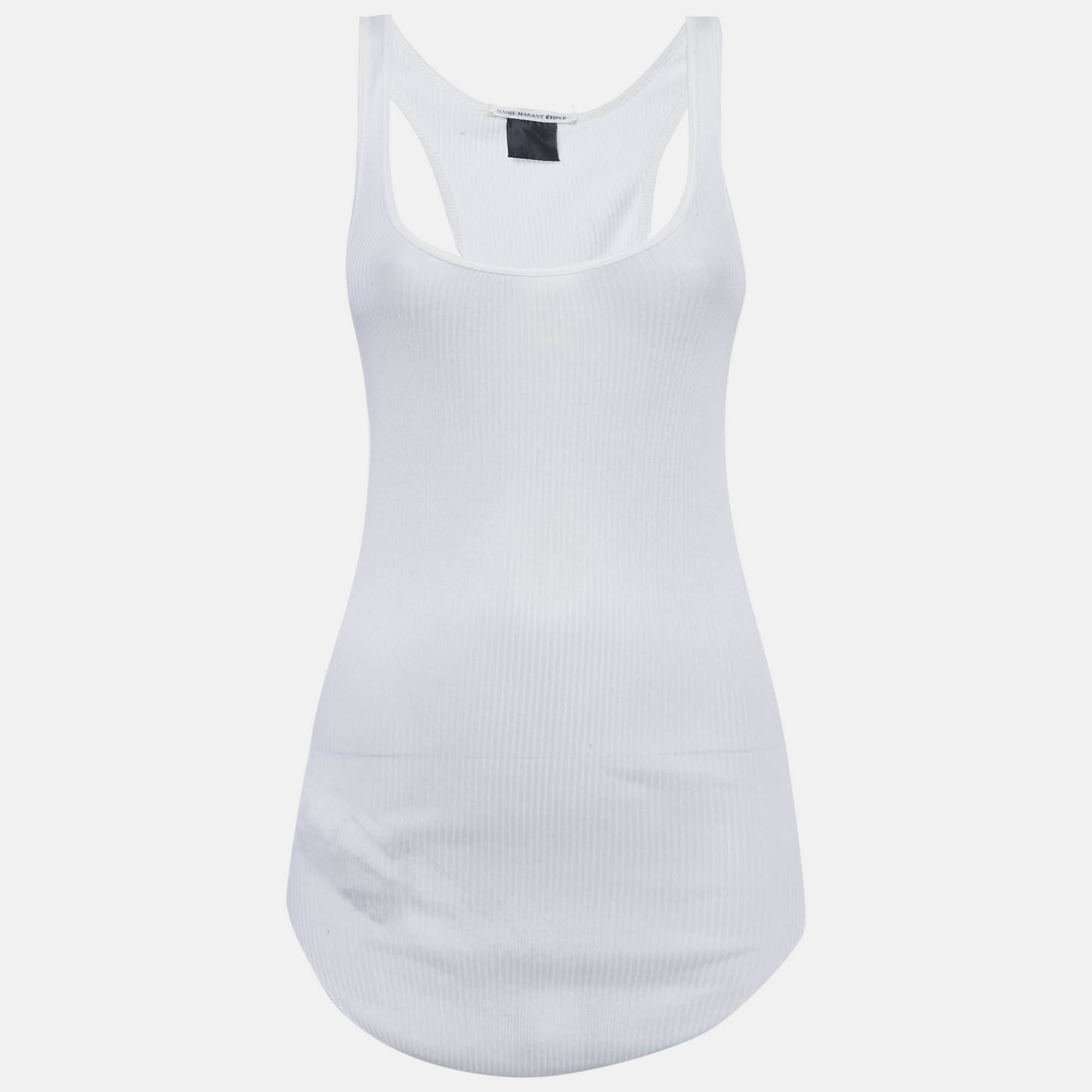 Pre-owned Isabel Marant White Rib Knit Tank Top S