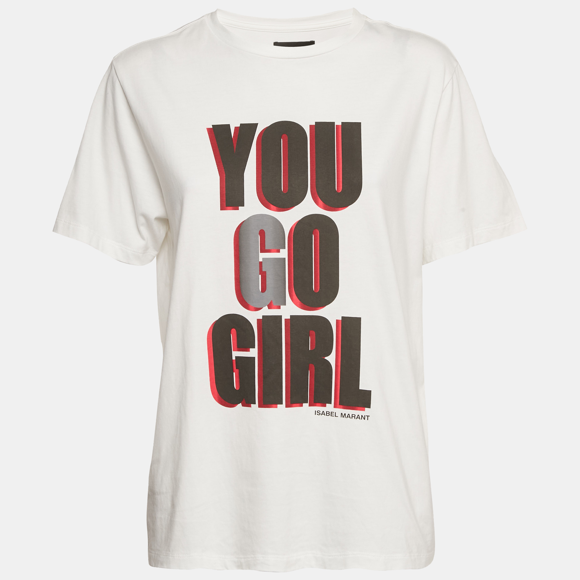 

Isabel Marant White Printed Jersey Crewneck T-Shirt M