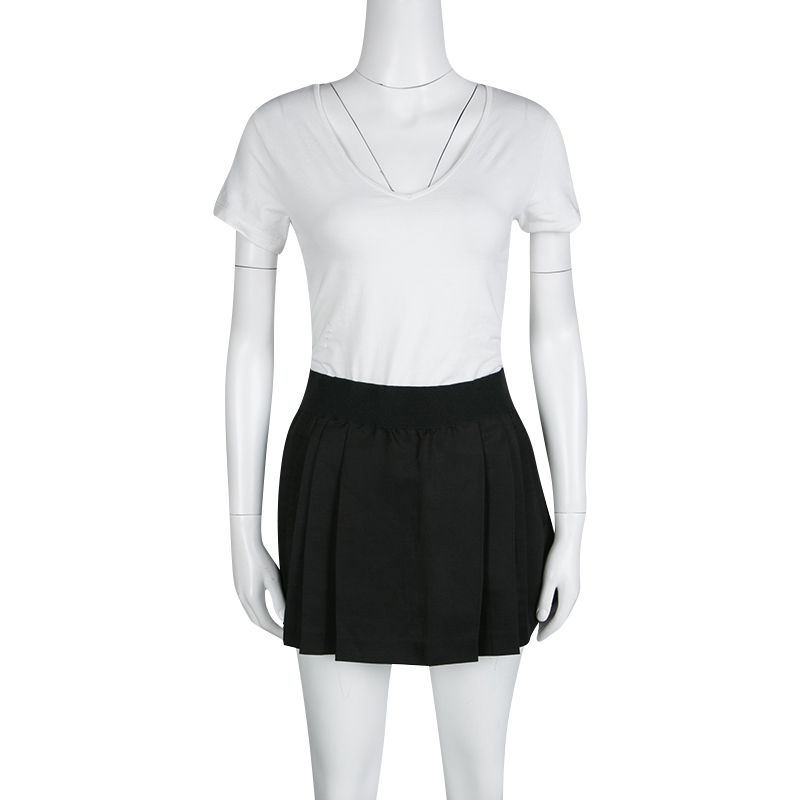 

Isabel Marant Black Tencel and Linen Pleated Mini Skirt