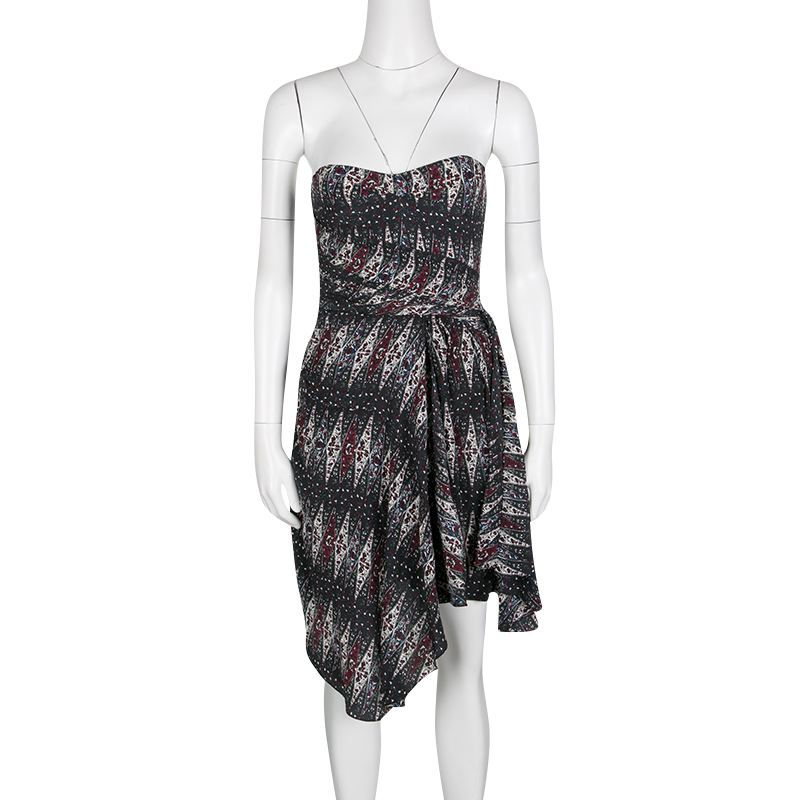 

Isabel Marant Etoile Anouk Strapless Printed Silk Dress, Multicolor