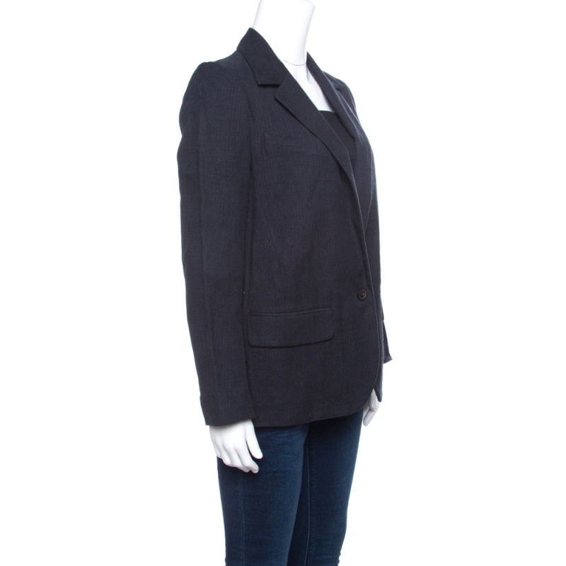 

Isabel Marant Etoile Dark Grey Herringbone Weave Blazer