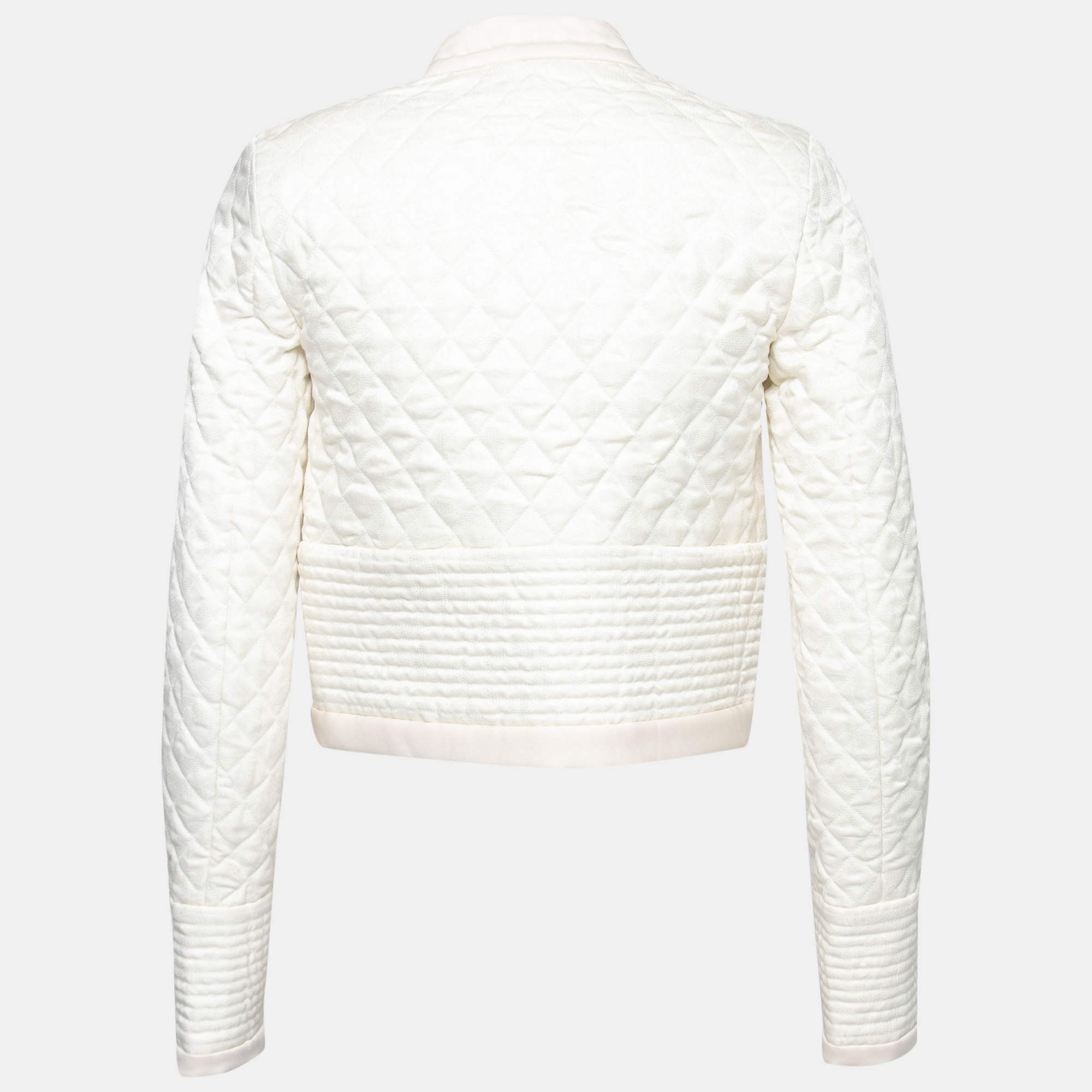 

Isabel Marant Cream Jacquard Silk Quilted Structured Jacket