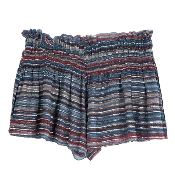 Pre Owned Isabel Marant Smocked Silk Chiffon Culottes S
