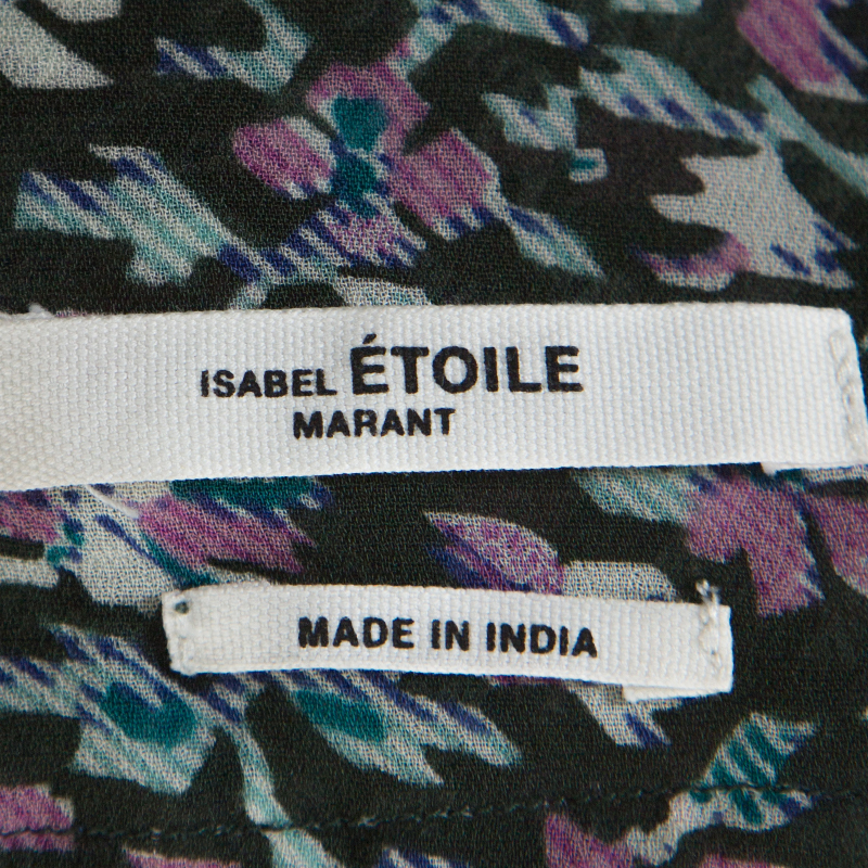 Isabel Marant Multicolor Printed Chiffon High Neck Dress M