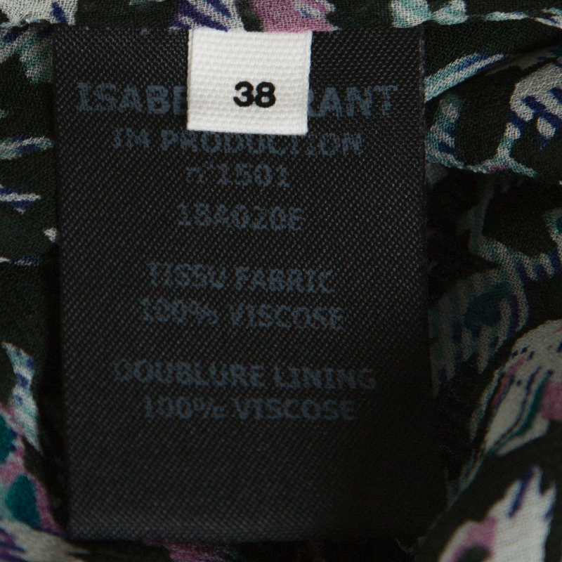Isabel Marant Multicolor Printed Chiffon High Neck Dress M