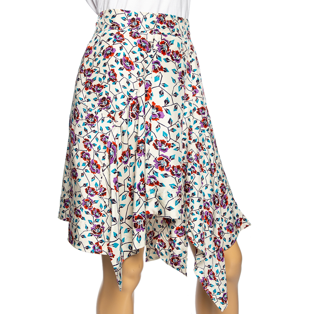 

Isabel Marant Multicolor Floral Printed Asymmetrical Rachel Skirt