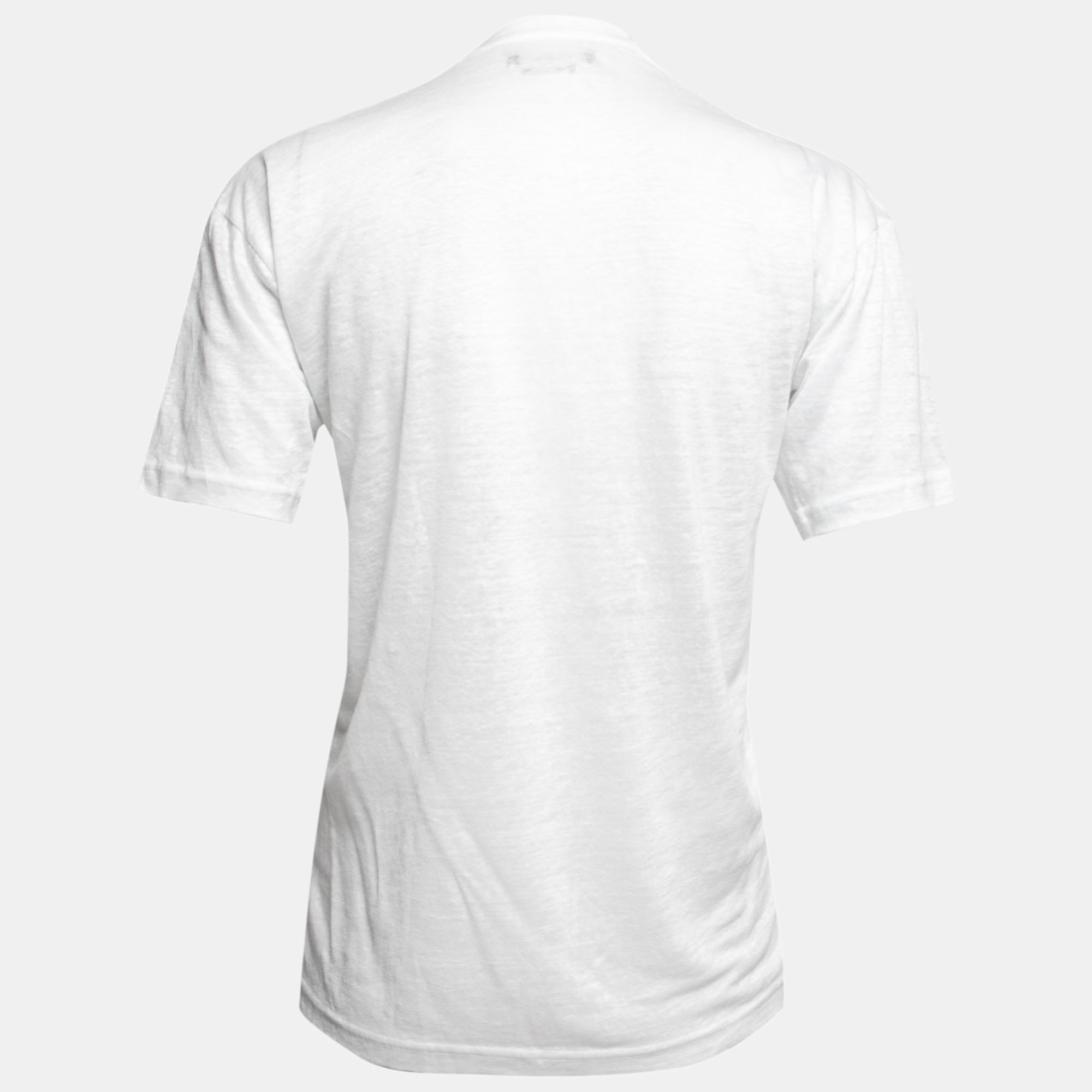 

Isabel Marant White Linen Short Sleeve V-Neck T-Shirt