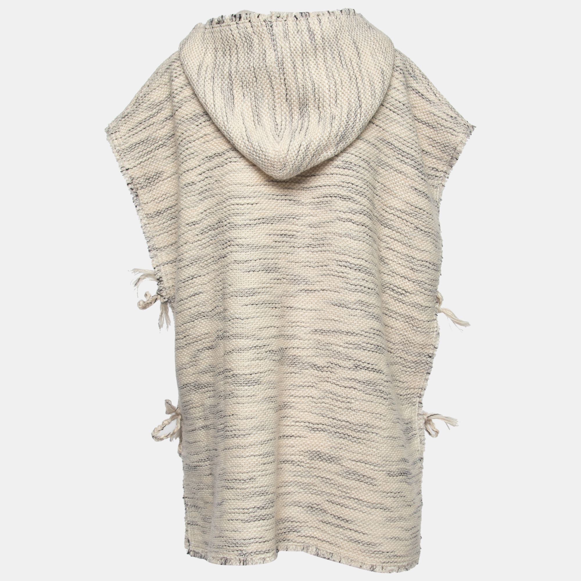 

Isabel Marant Cream Tweed Pattern Wool & Mohair Hooded Poncho