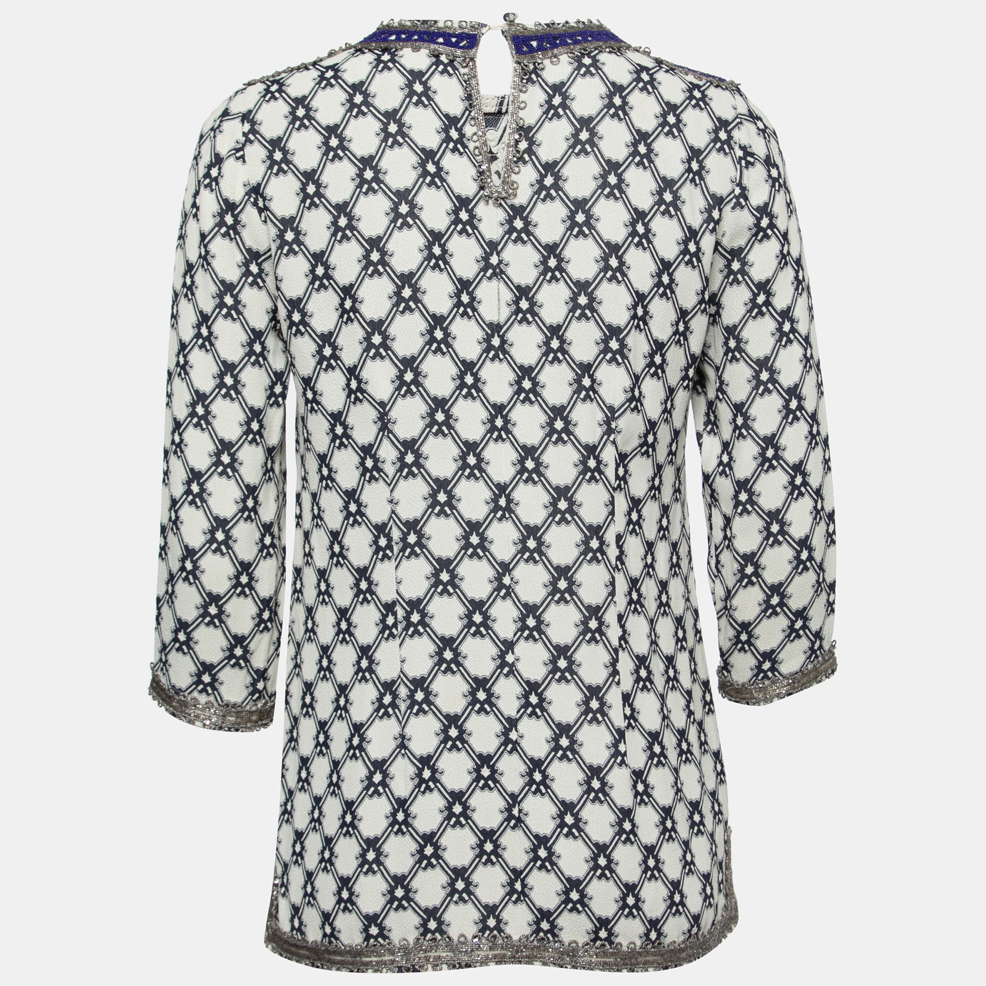 

Isabel Marant Blue Patterned Jacquard Embellished Top