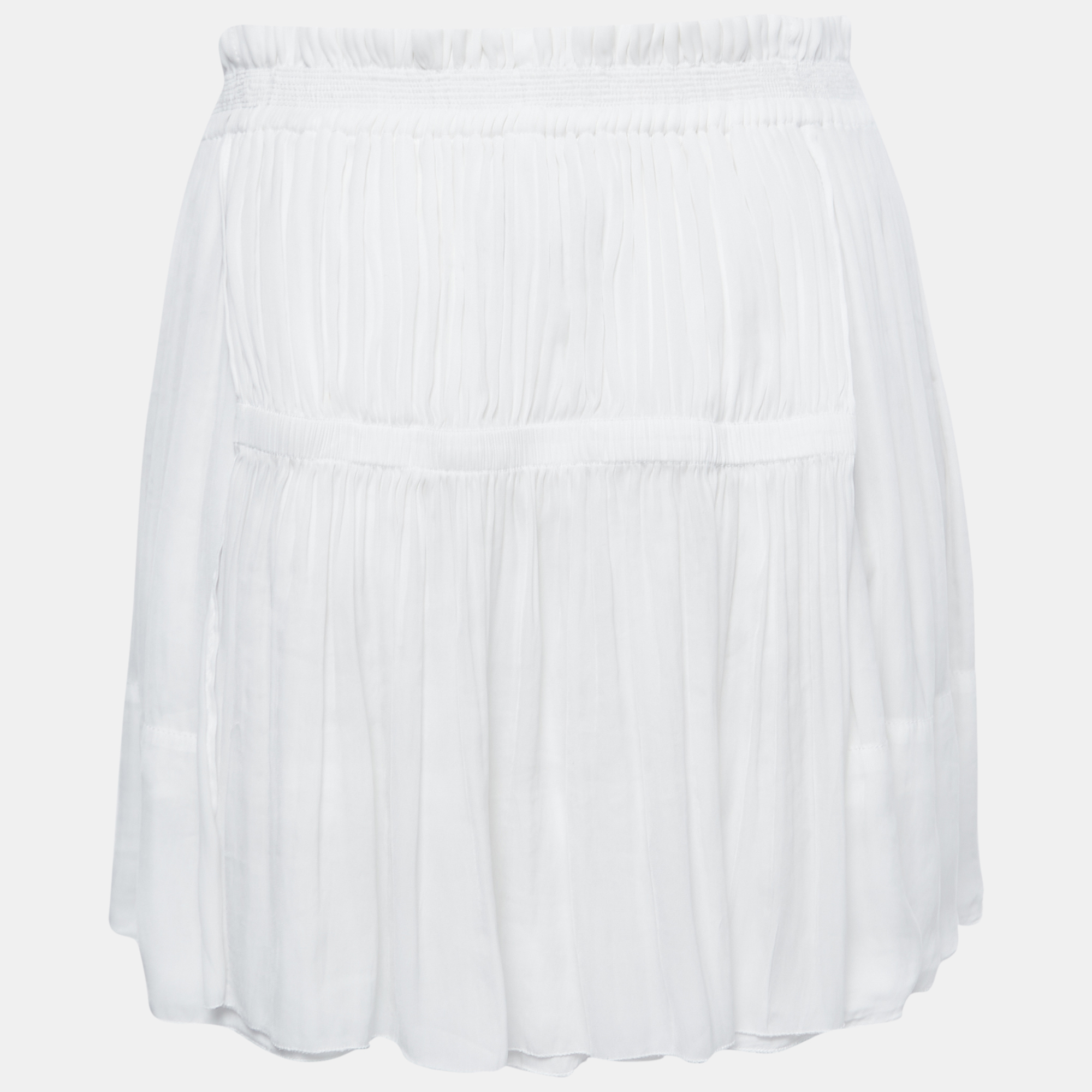 

Isabel Marant White Plisse Chiffon Mini Skirt