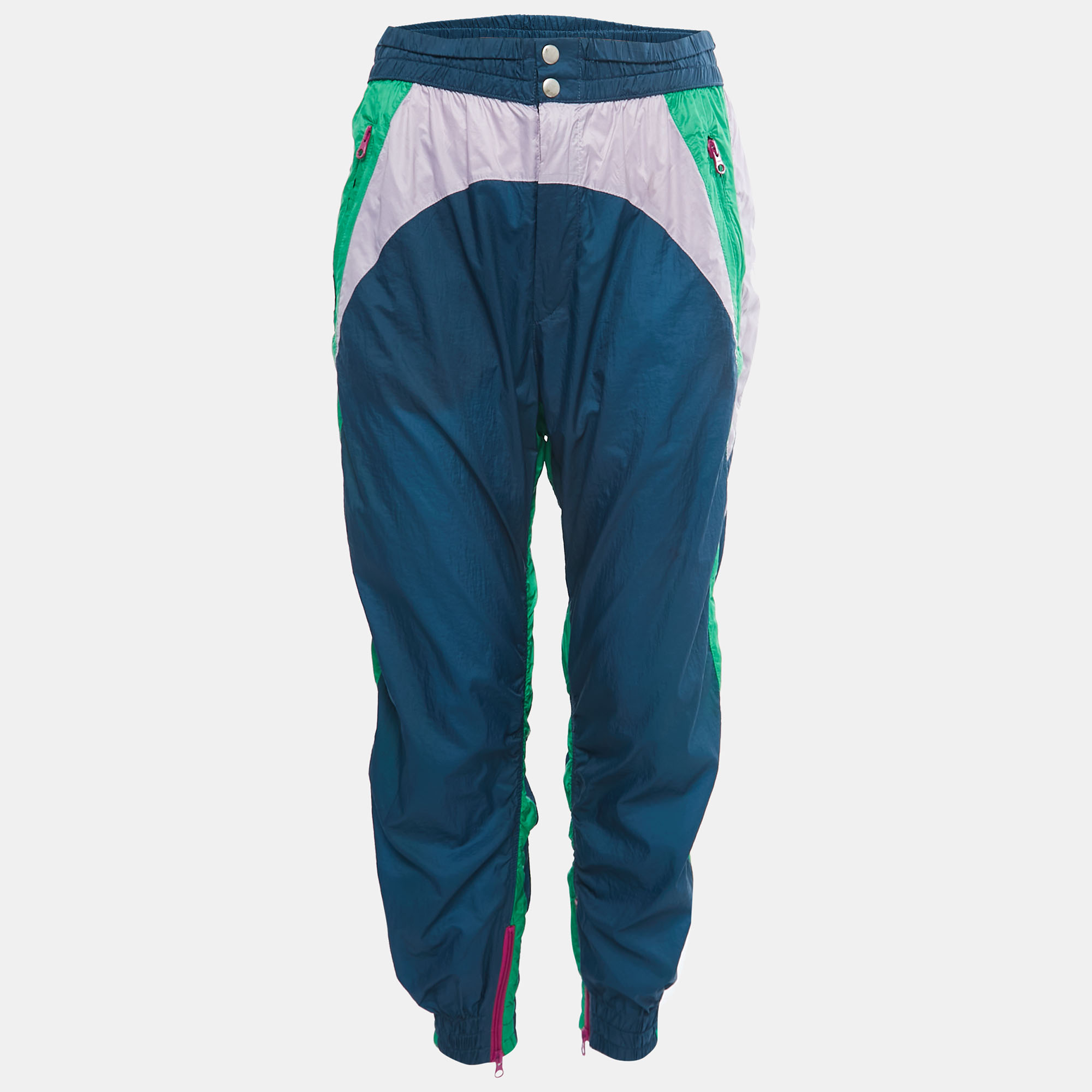 Pre-owned Isabel Marant Color Block Synthetic Raruso Joggers M In Multicolor