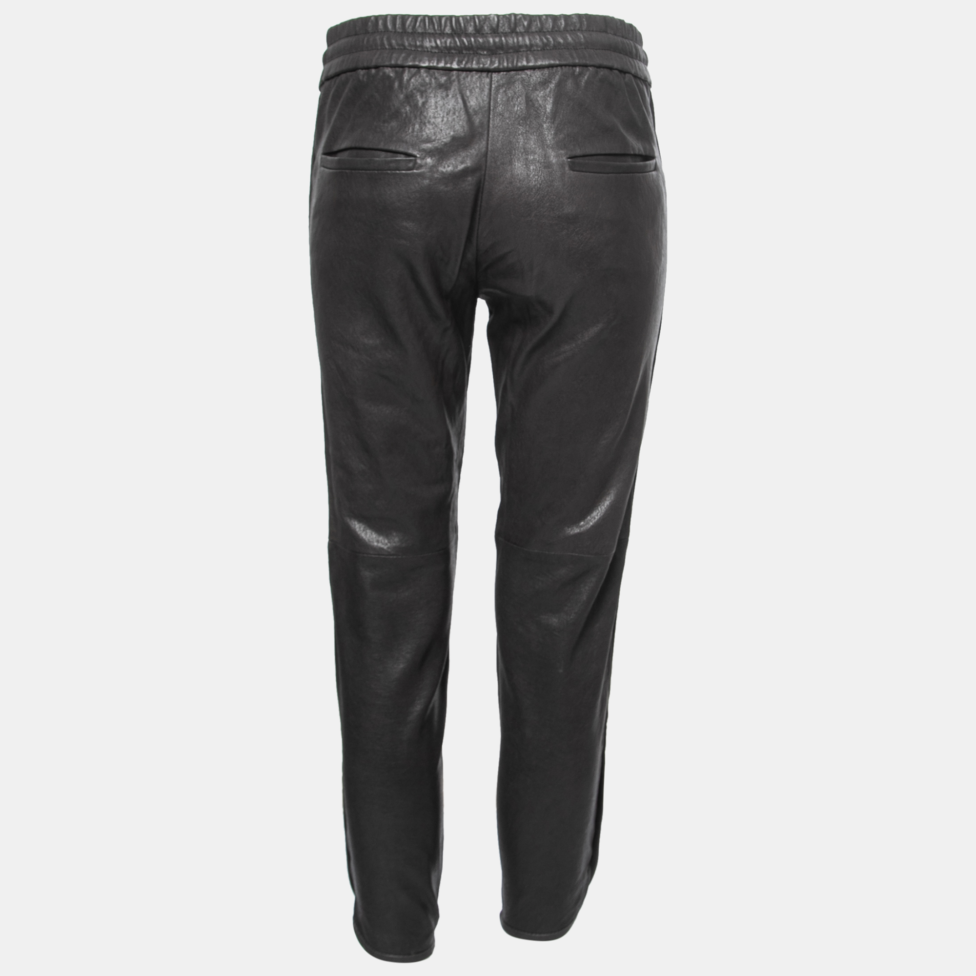 

Isabel Marant Black Leather Drawstring Trousers