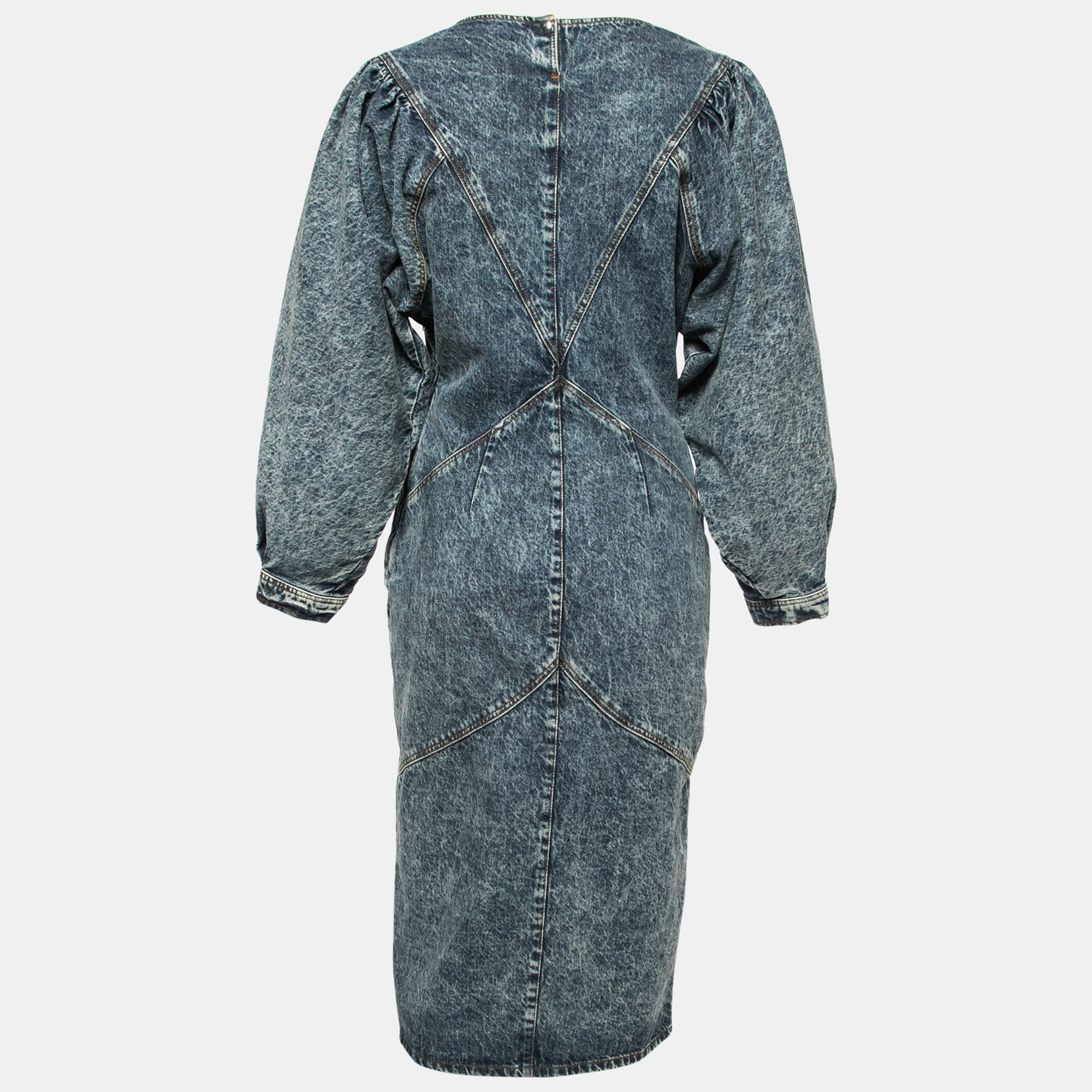 

Isabel Marant Blue Marble Dyed Denim Midi Dress