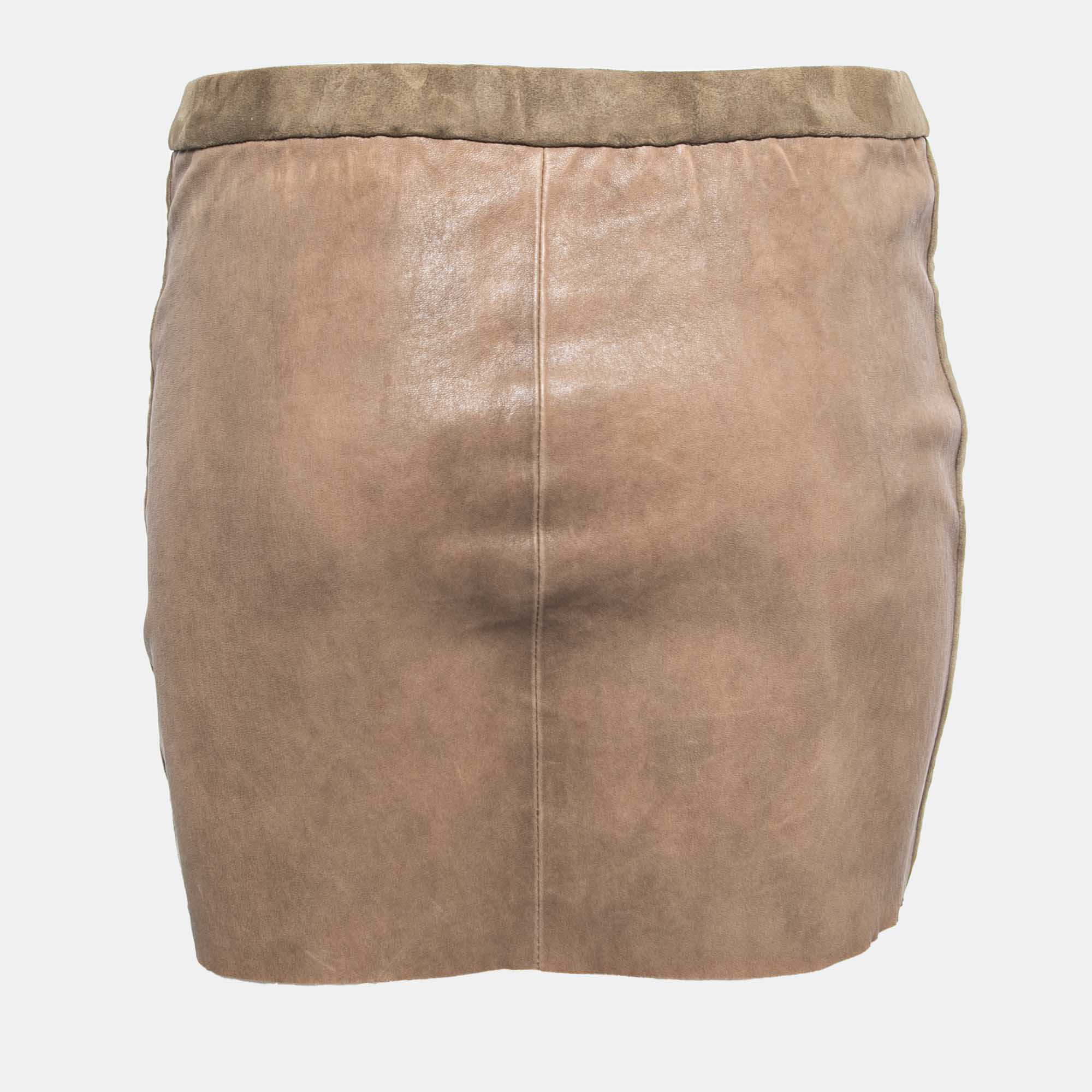 

Isabel Marant Brown Lambskin Leather Mini Skirt