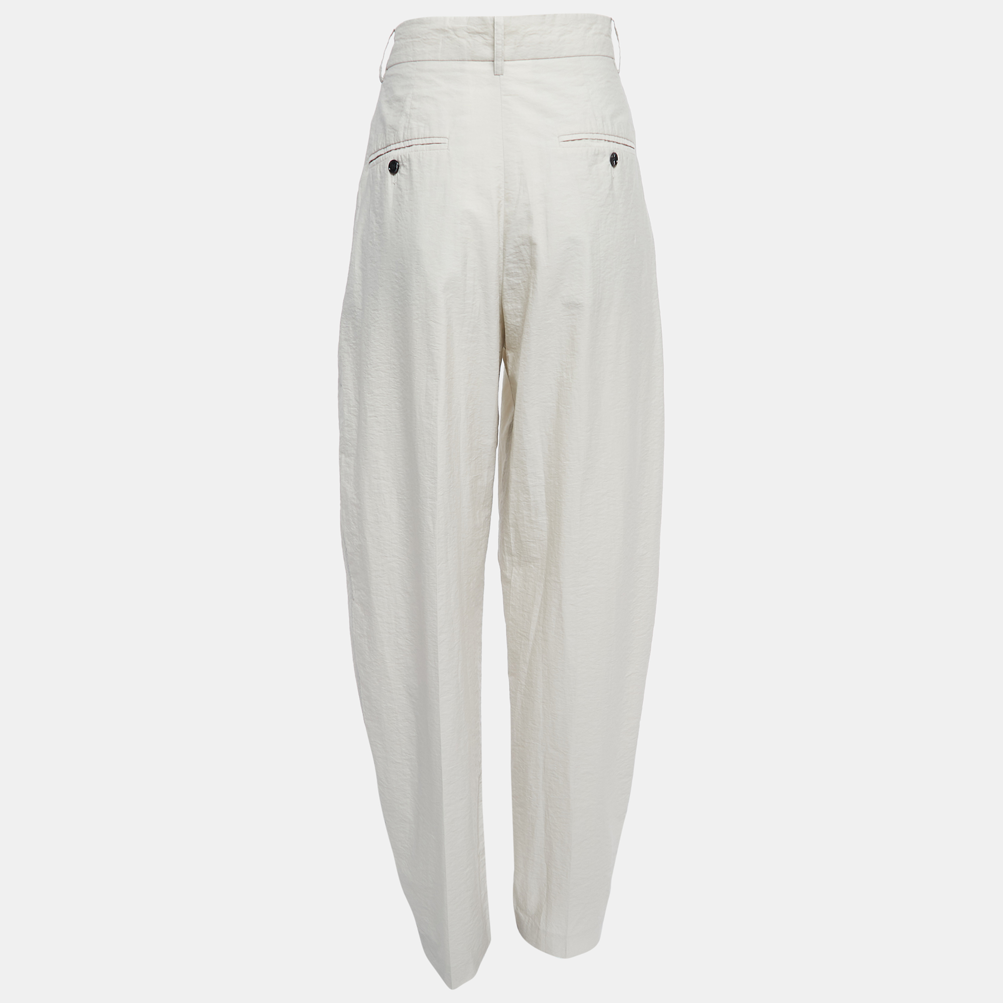 

Isabel Marant Light Grey Cotton Pleated High Waist Trousers