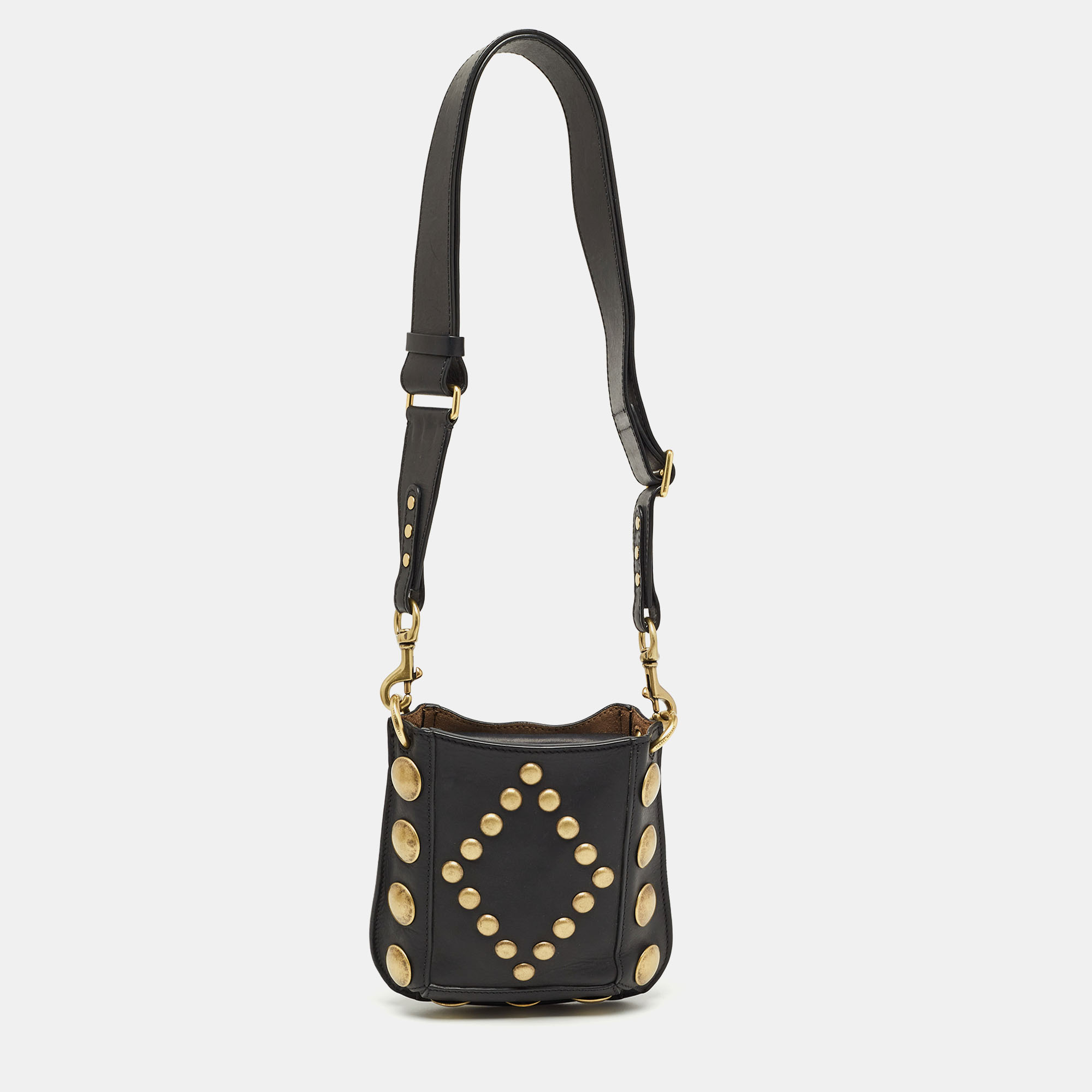 Pre-owned Isabel Marant Black Leather Nasko Studded Crossbody Bag