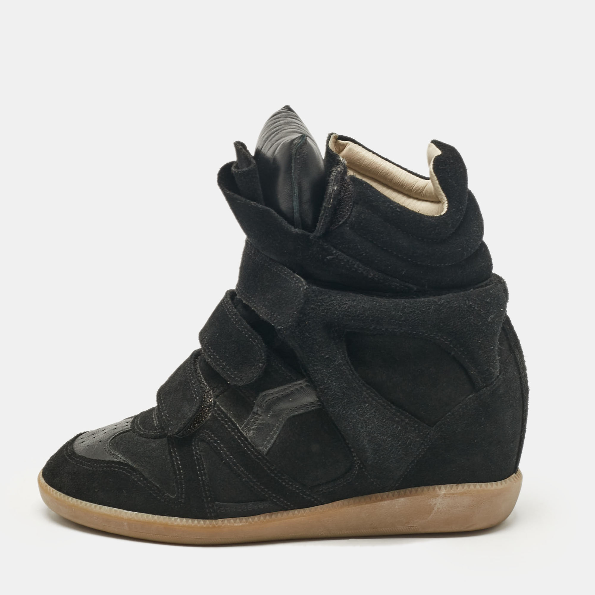 

Isabel Marant Black Suede Bekett Wedge Sneakers Size