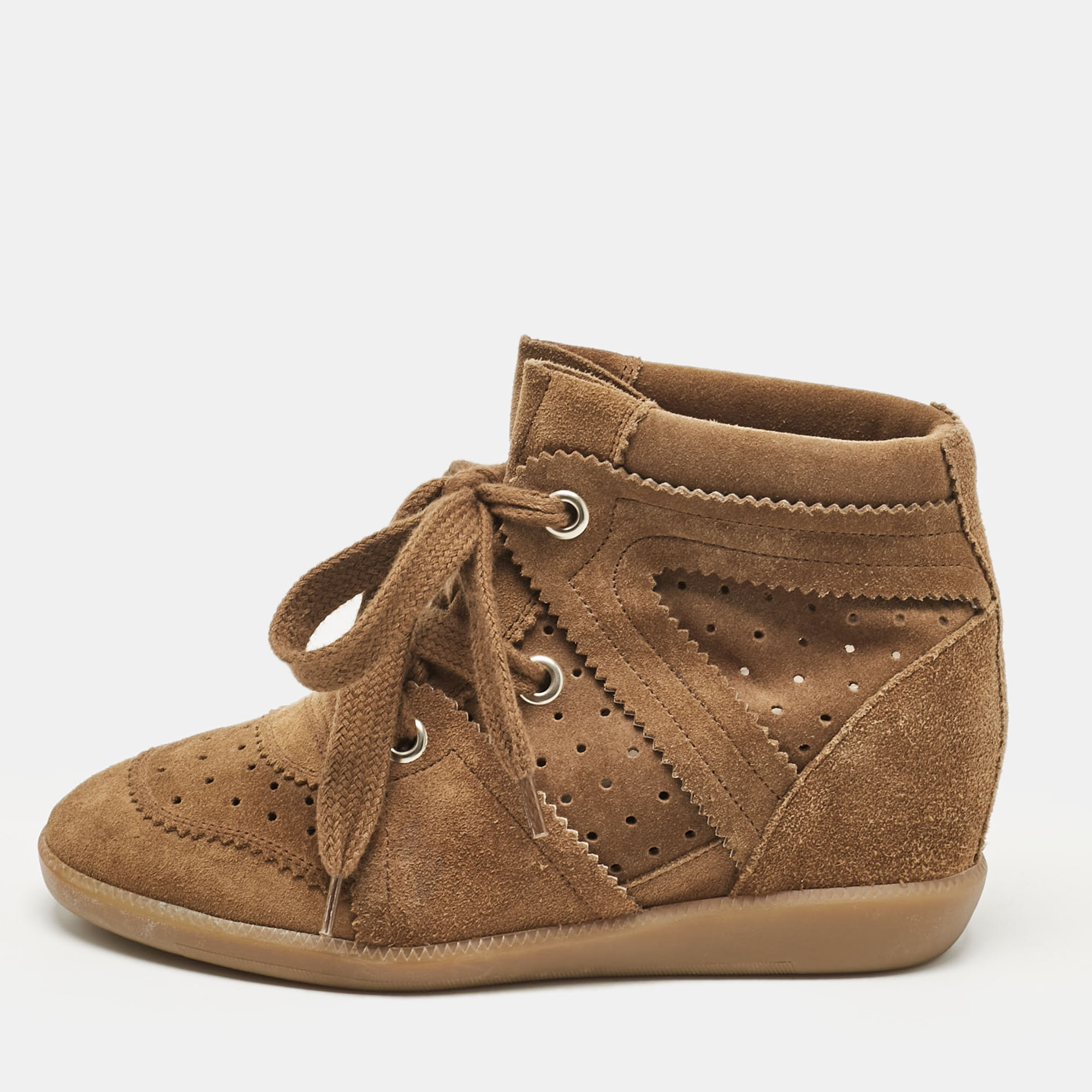 

Isabel Marant Brown Suede Bobby Wedge Sneakers Size