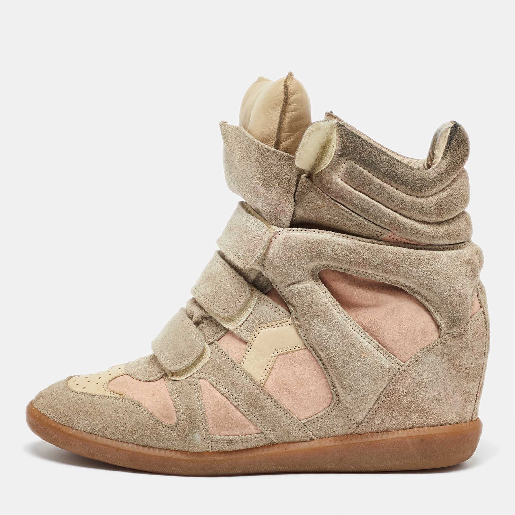 

Isabel Marant Multicolor Suede and Leather Bekett Wedge Sneakers Size