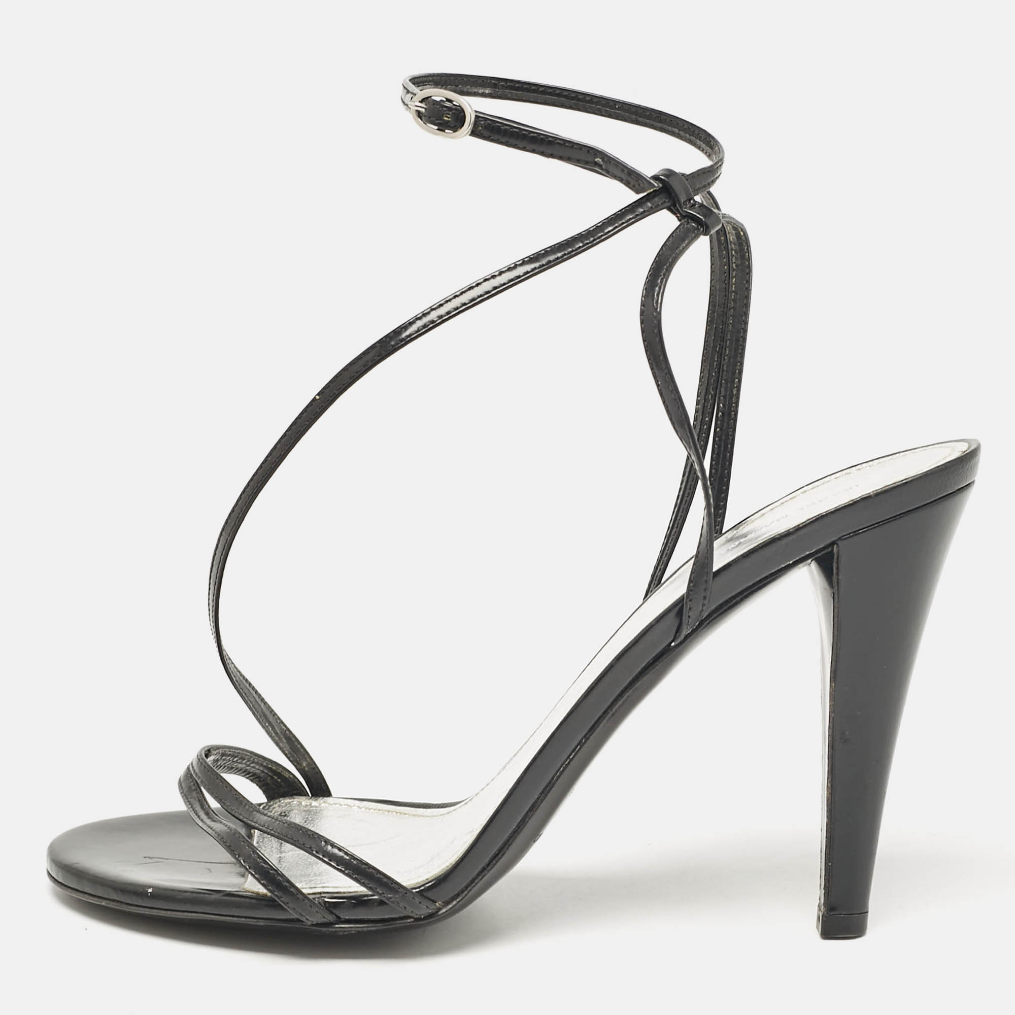 

Isabel Marant Black Patent Ankle Strap Sandals Size