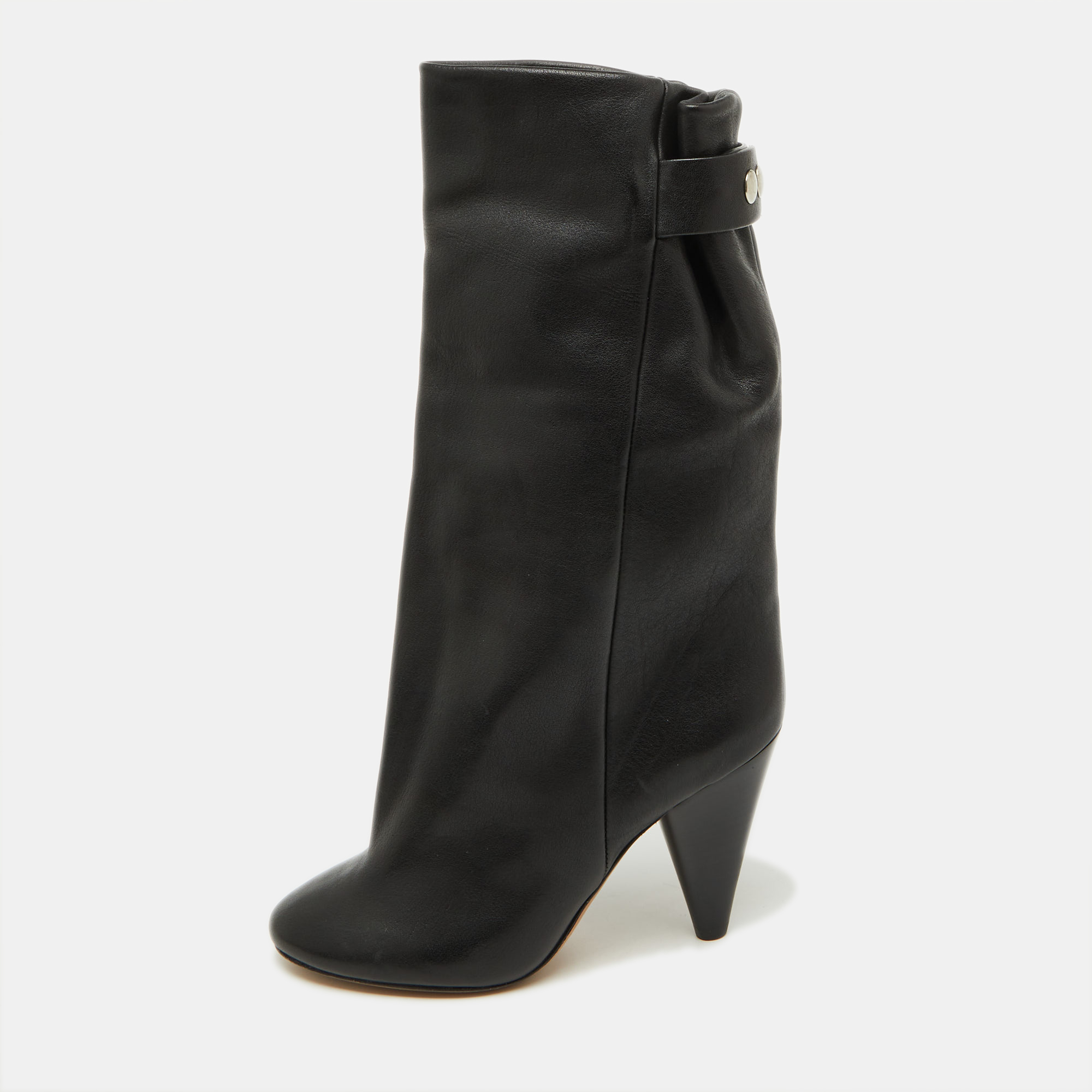 

Isabel Marant Black Leather Calf Length Boots Size